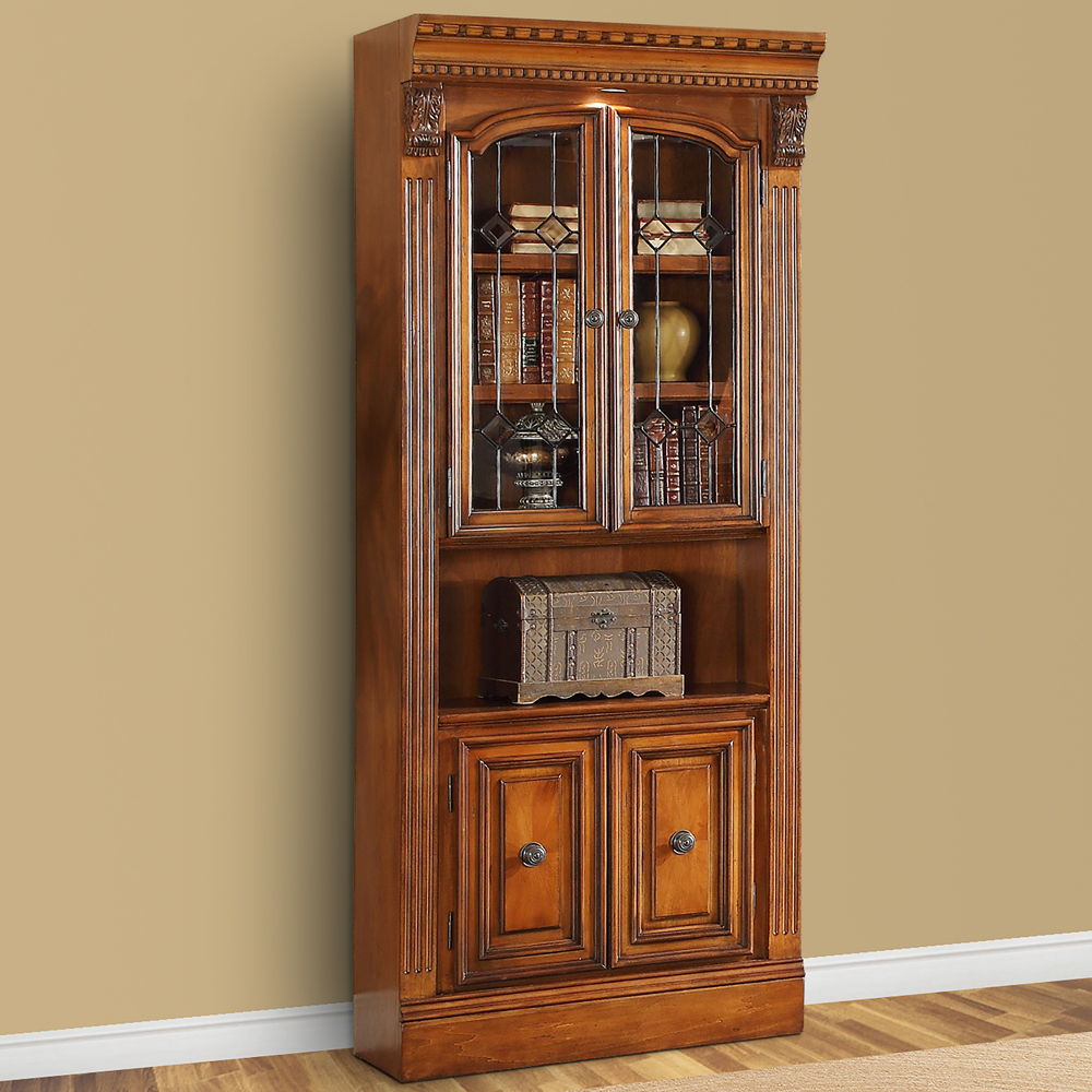 Parker House Huntington - Glass Door Cabinet - Antique Vintage Pecan