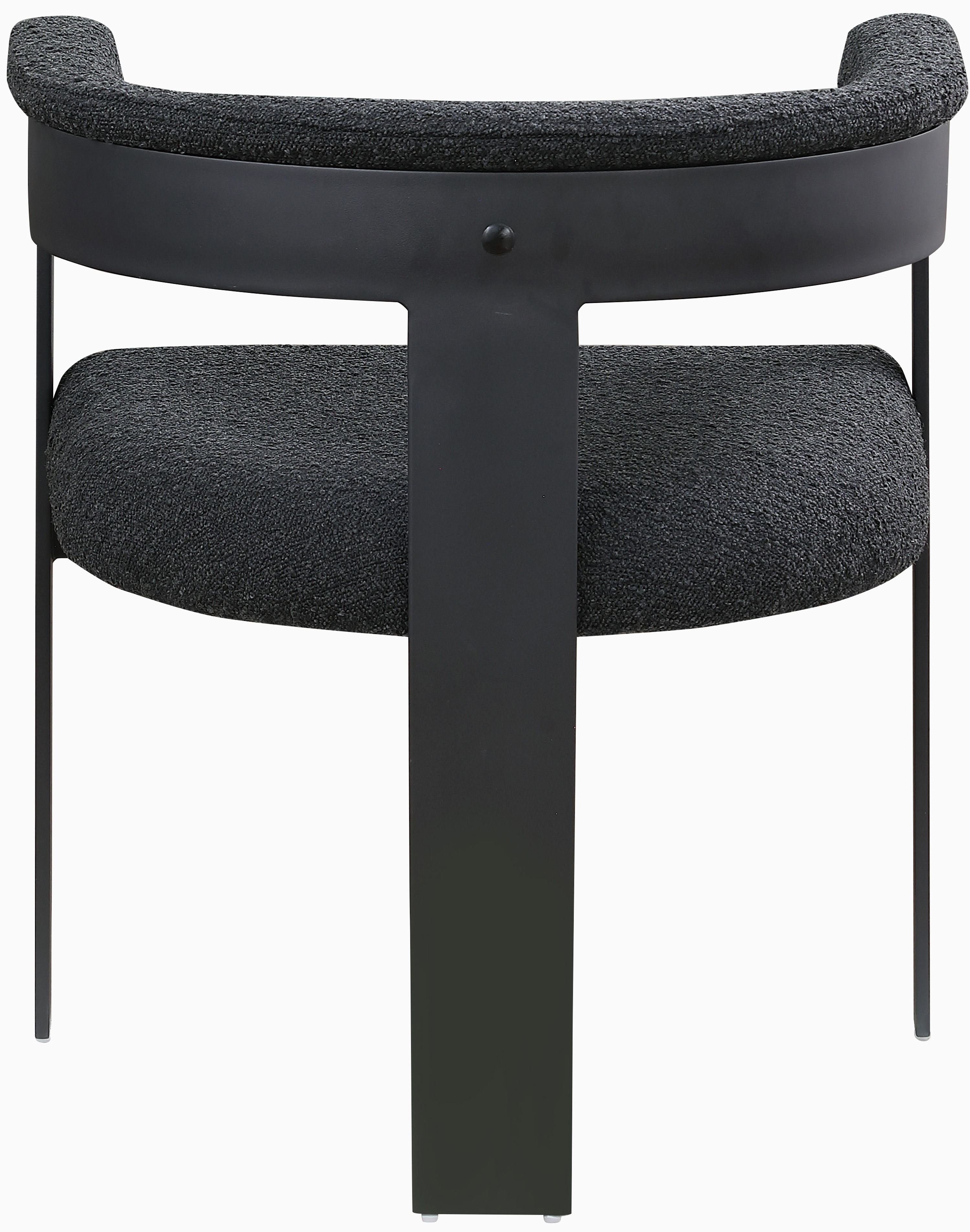Romeo - Boucle Dining Chair With Black Base (Set of 2) - Black