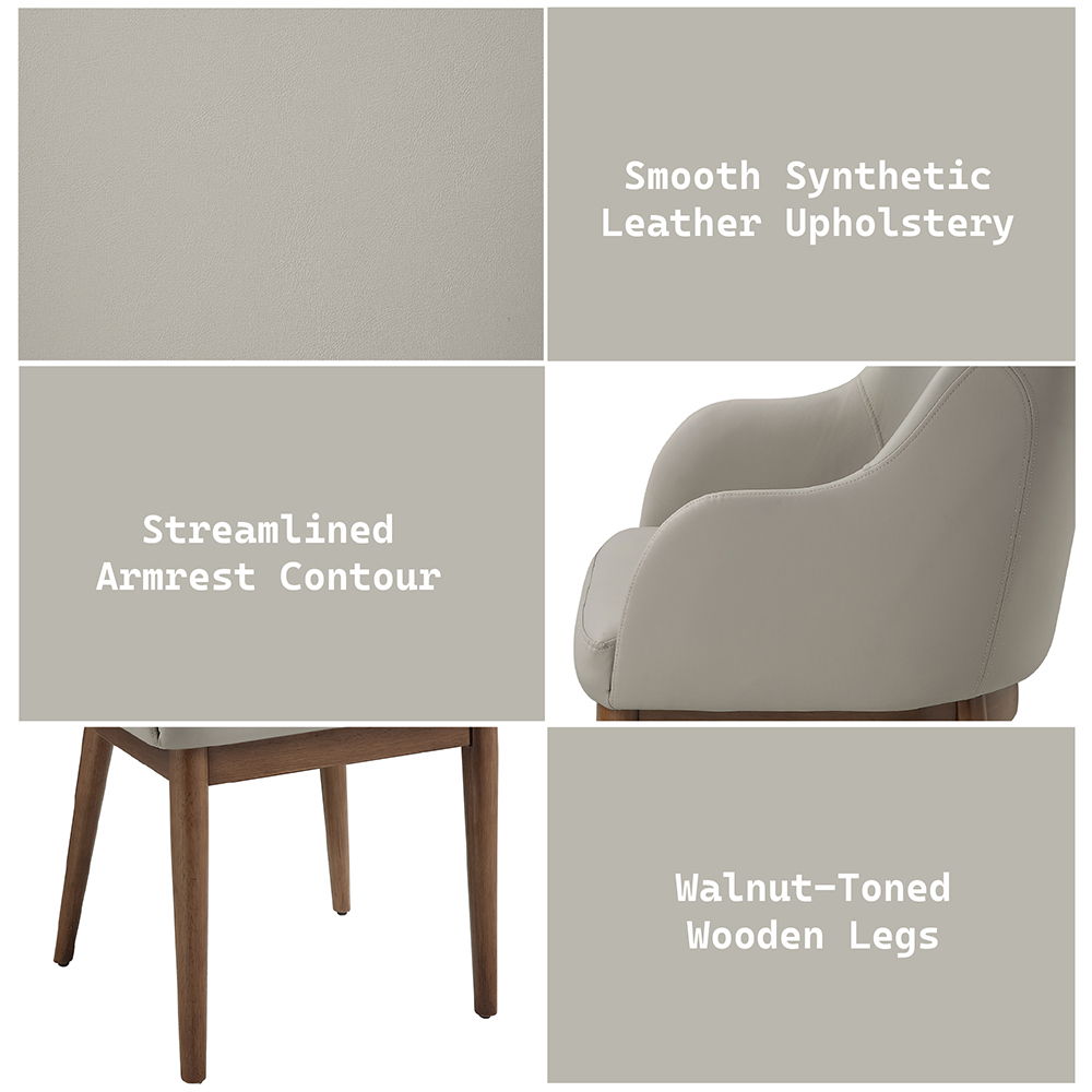 Harvey - Side Chair (Set of 2) - Synthetic Leather & Walnut, gray, view 8