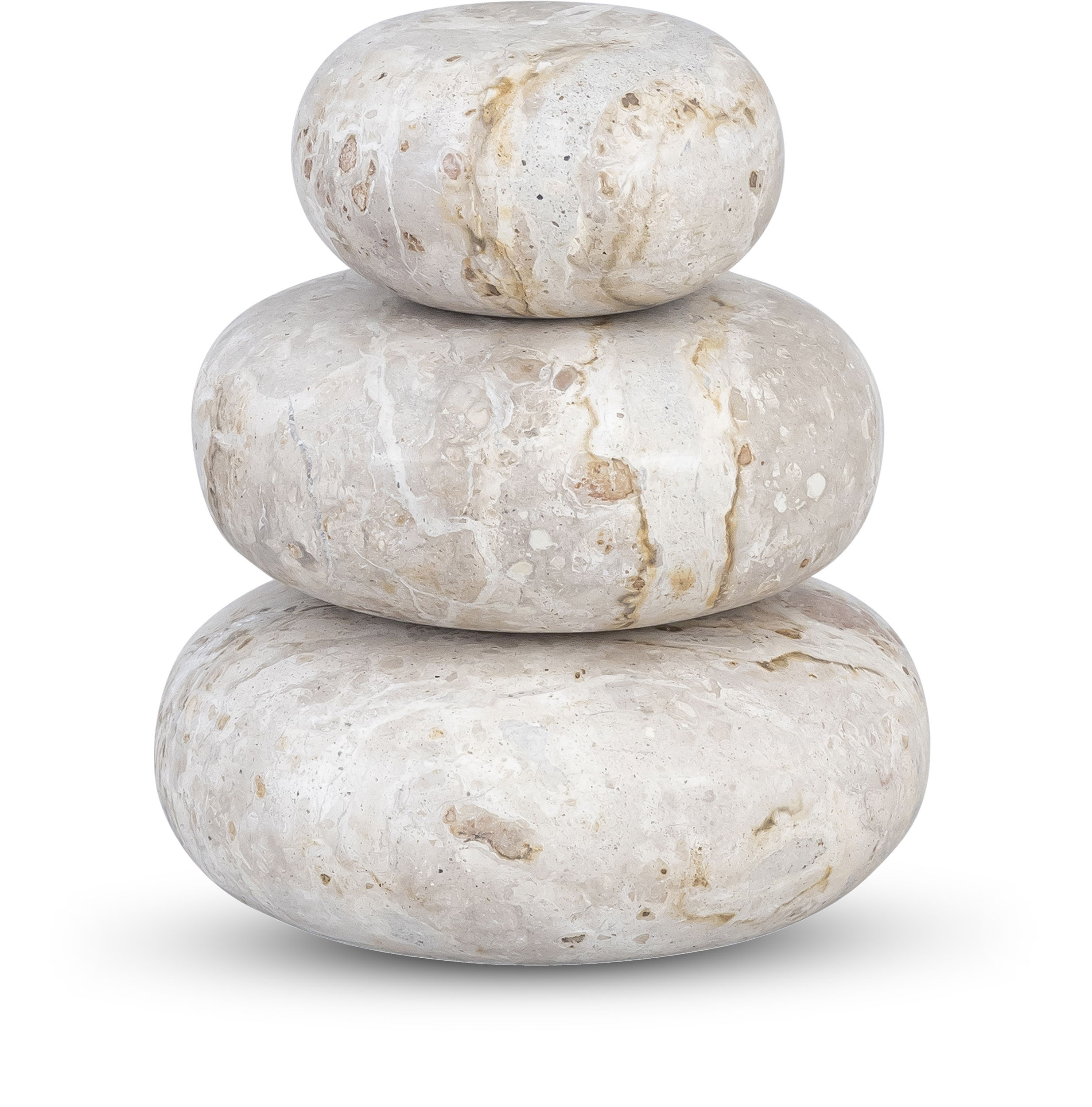 Pumpkin - 3 Piece Marble Decorative Object - Beige