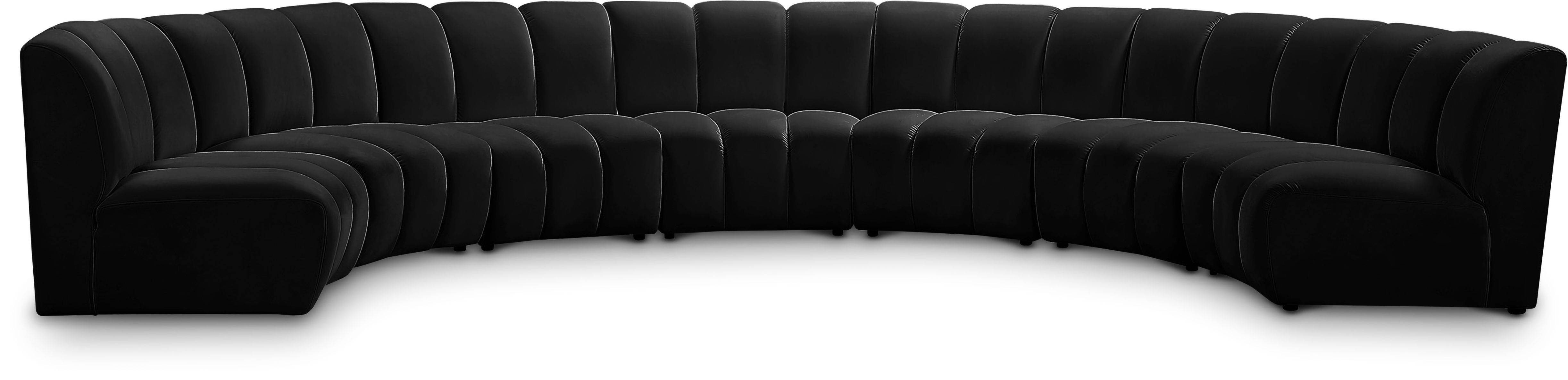 Infinity - 7 Piece Modular Sectional - Fabric - Black