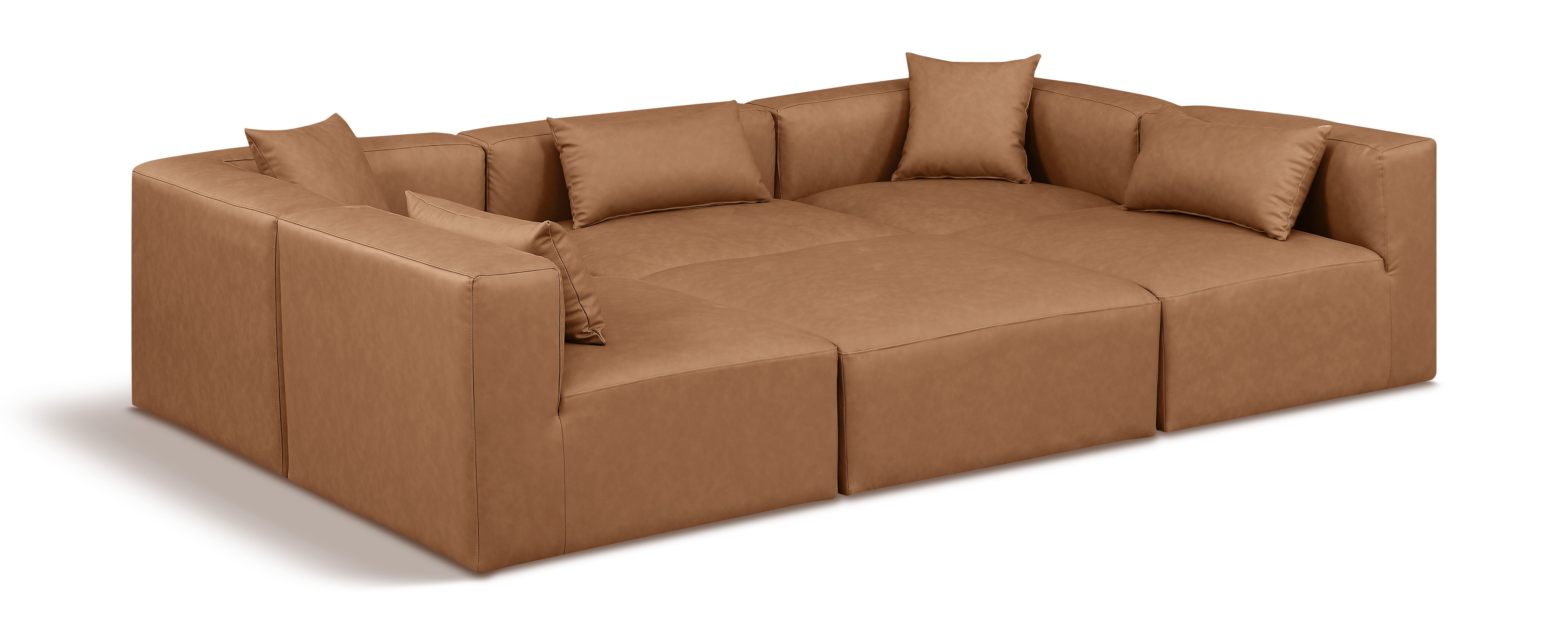 Cube - 6 Piece Modular Sectional - Brown