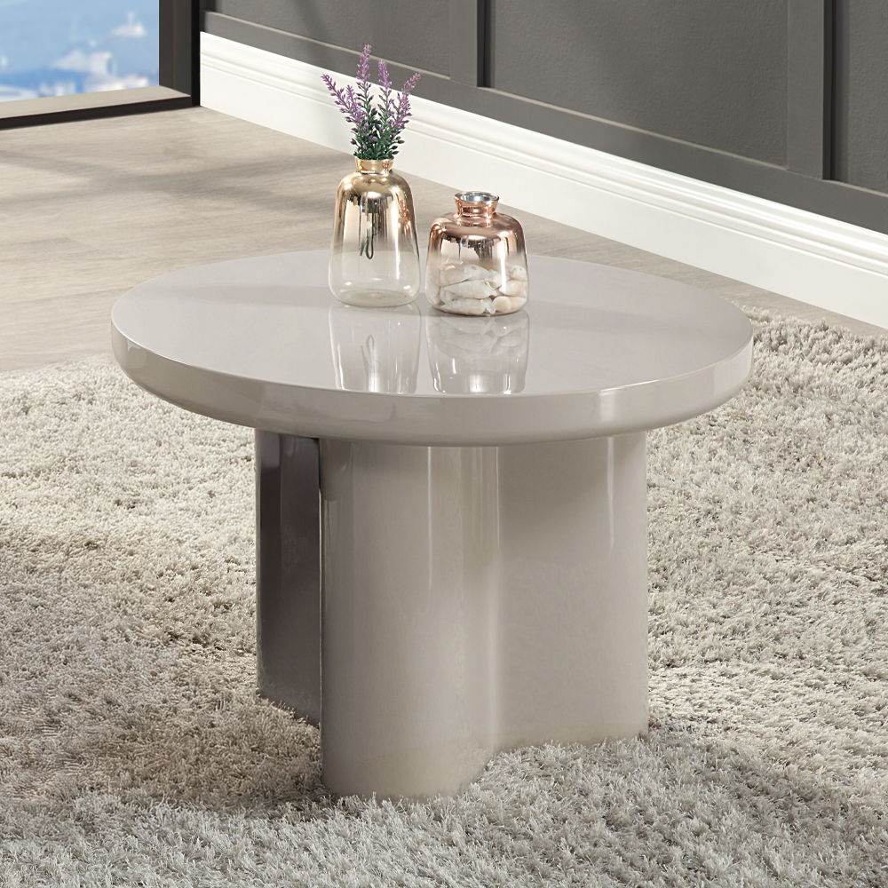 Joane - End Table - Light Gray High Gloss, light gray