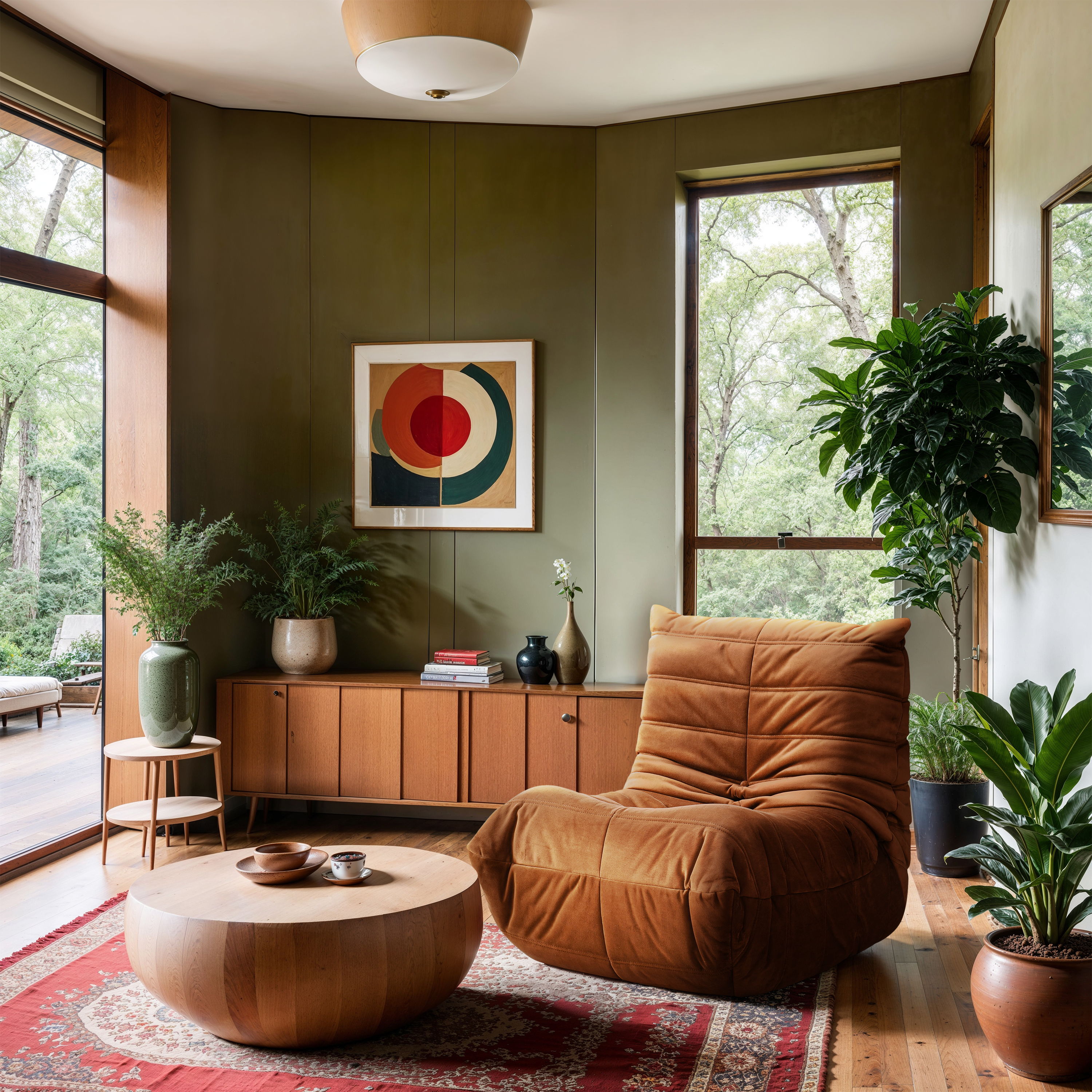 Relax - Velvet Upholstered Chair - Cognac