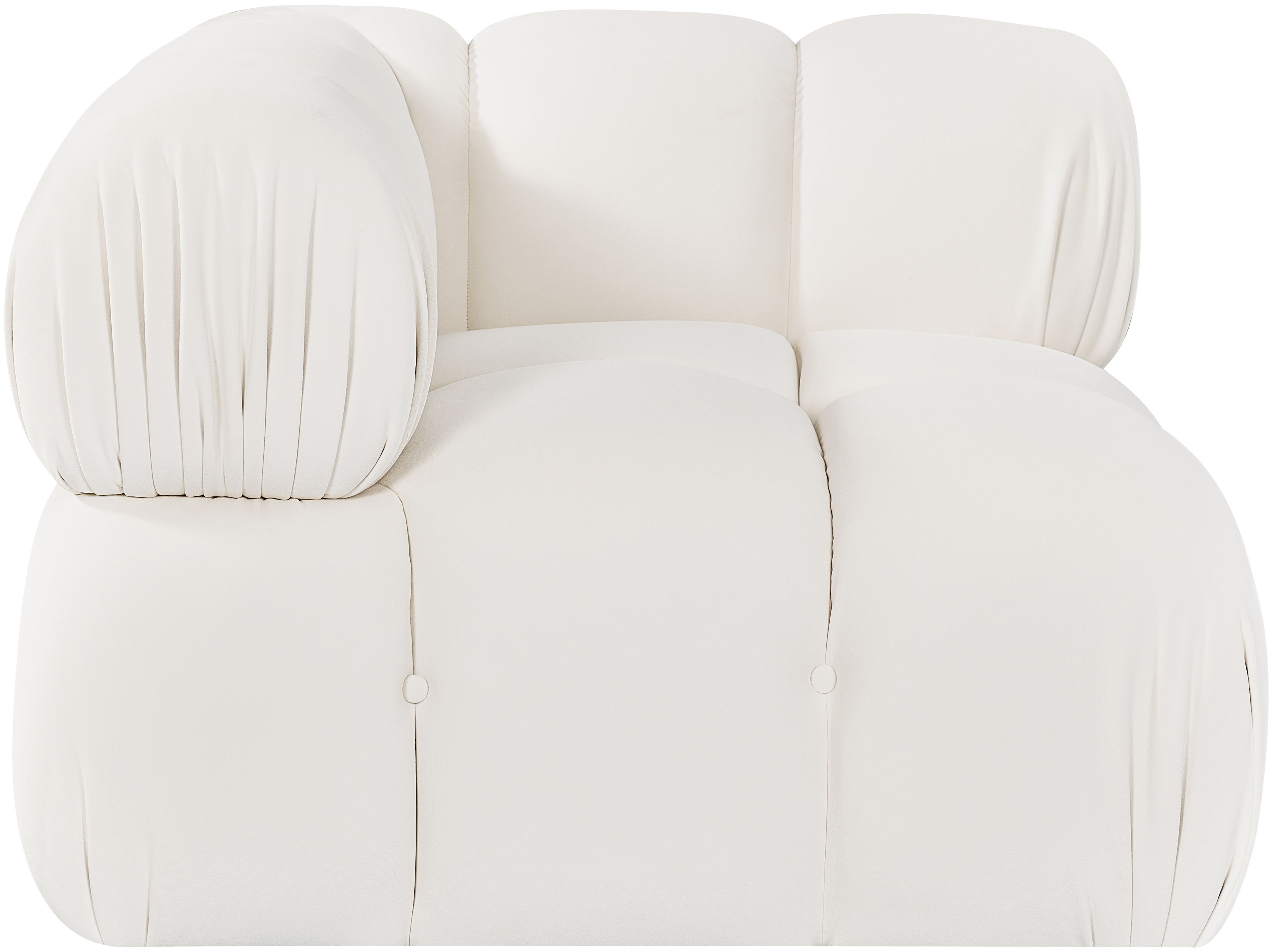 Orin - Velvet Performance Fabric Upholstered Modular Corner Chair - Cream