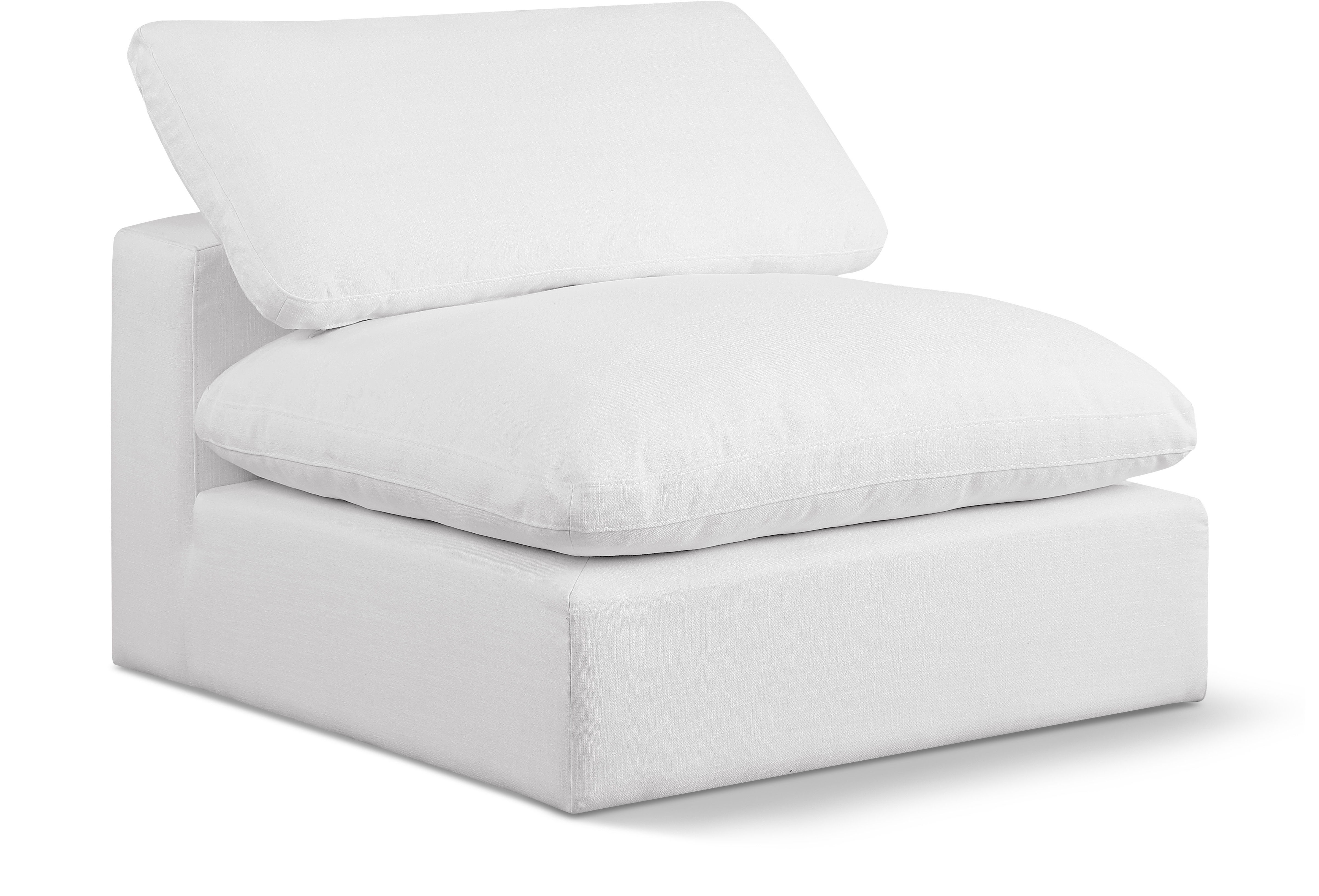 Comfy - Linen Armless Chair - White