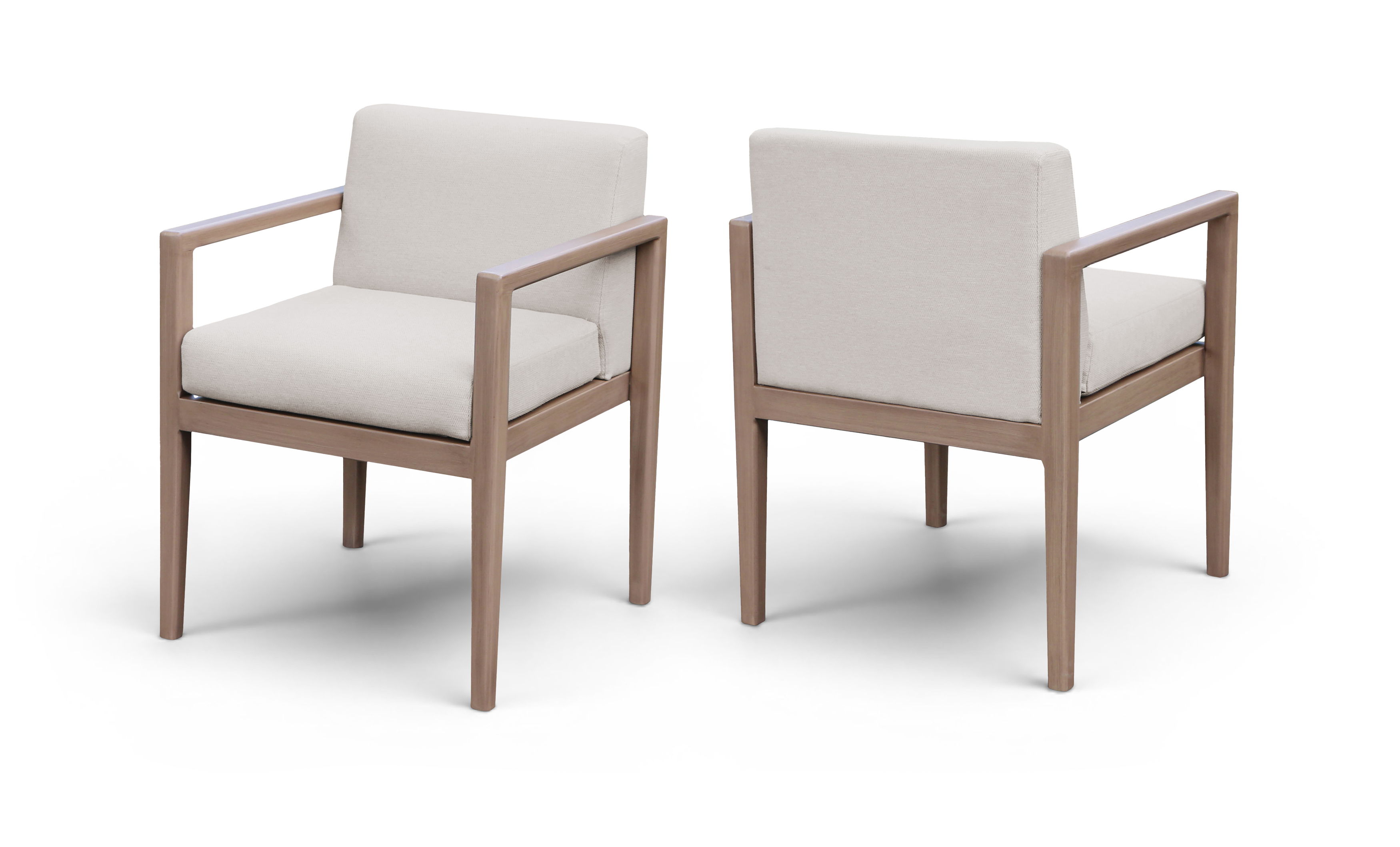 Solace - Olefin Performance Fabric Outdoor Patio Dining Arm Chair - Cream