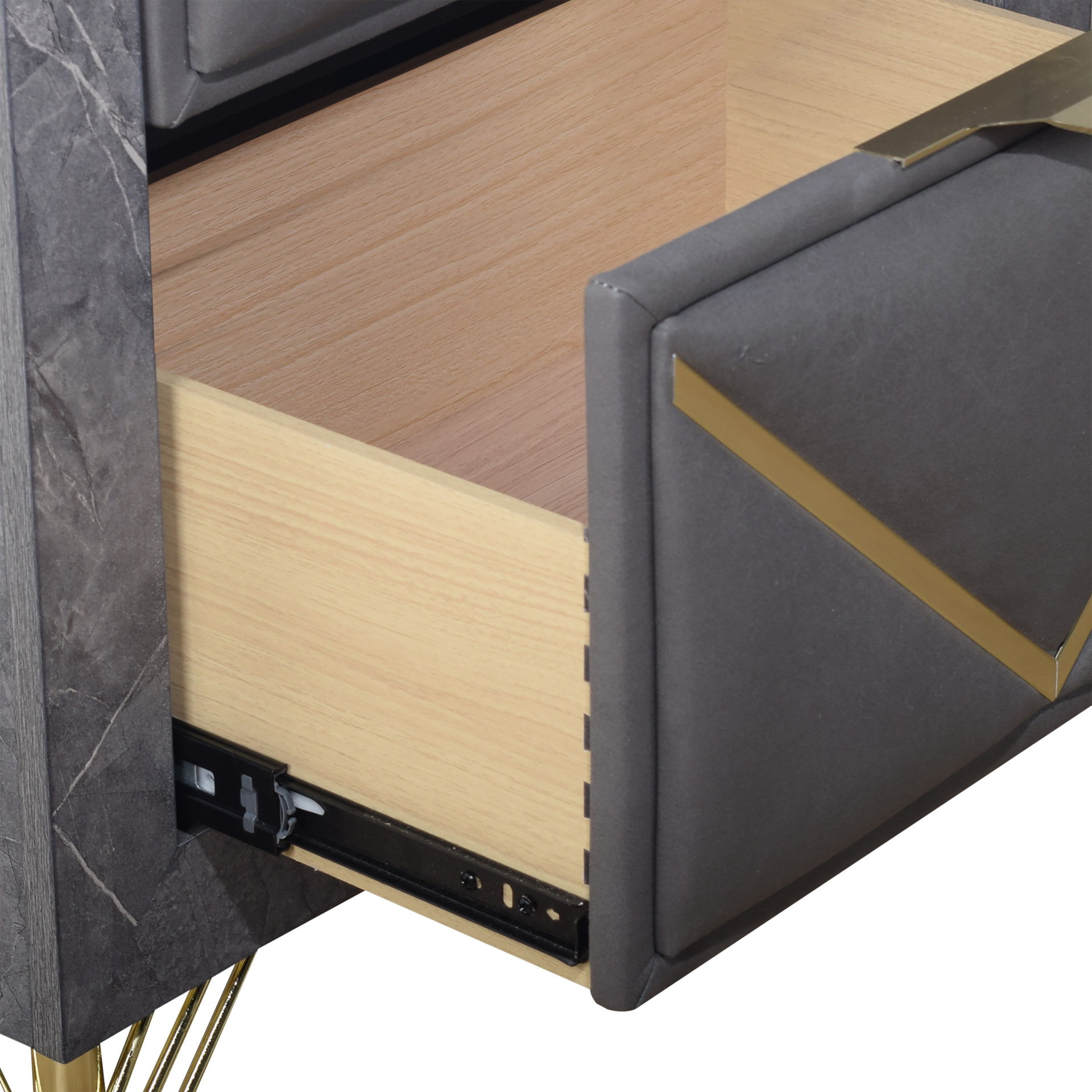 Symmetry - 2 Drawer Nightstand - Charcoal, dark gray, view 5