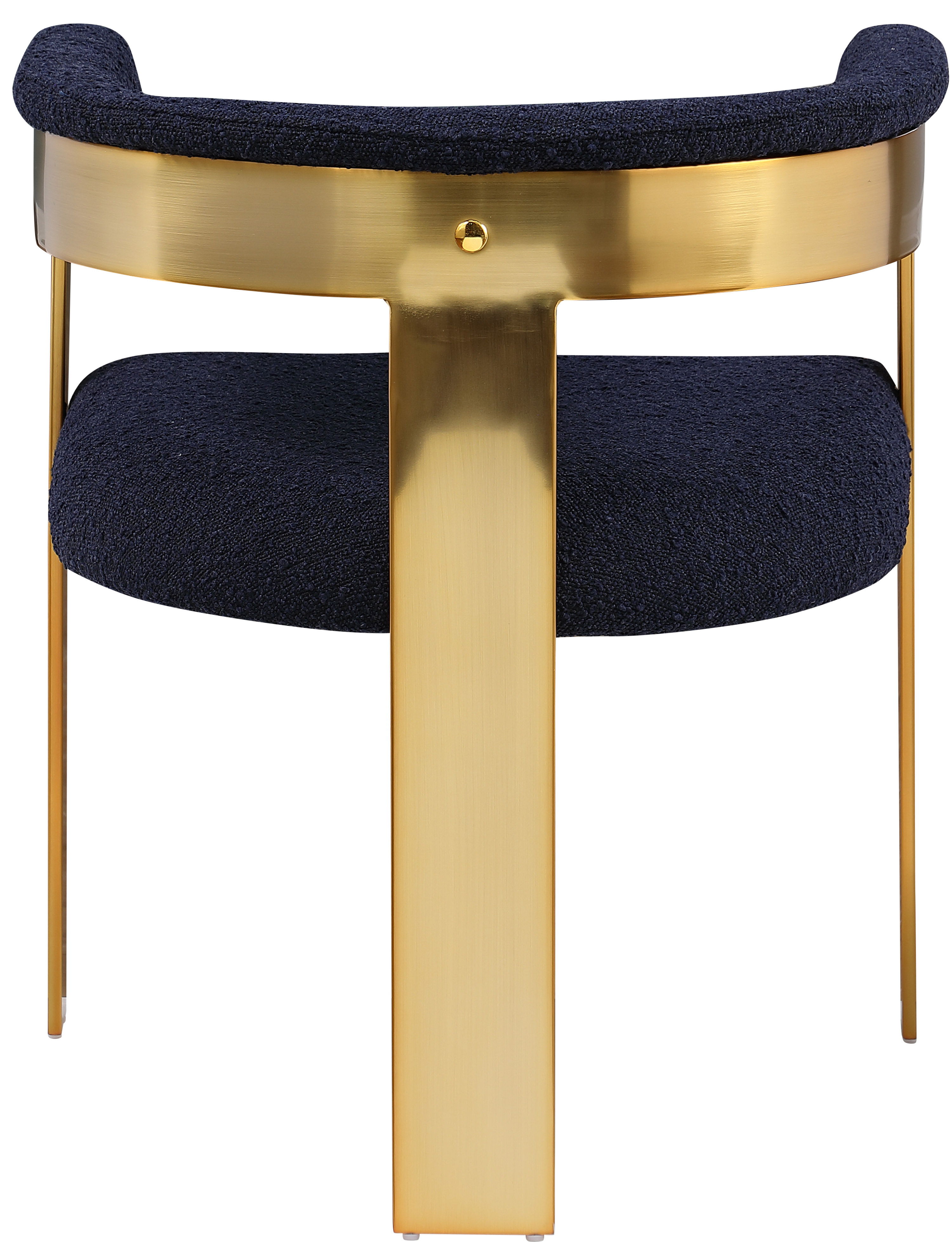 Romeo - Boucle Dining Chair With Gold Base (Set of 2) - Navy