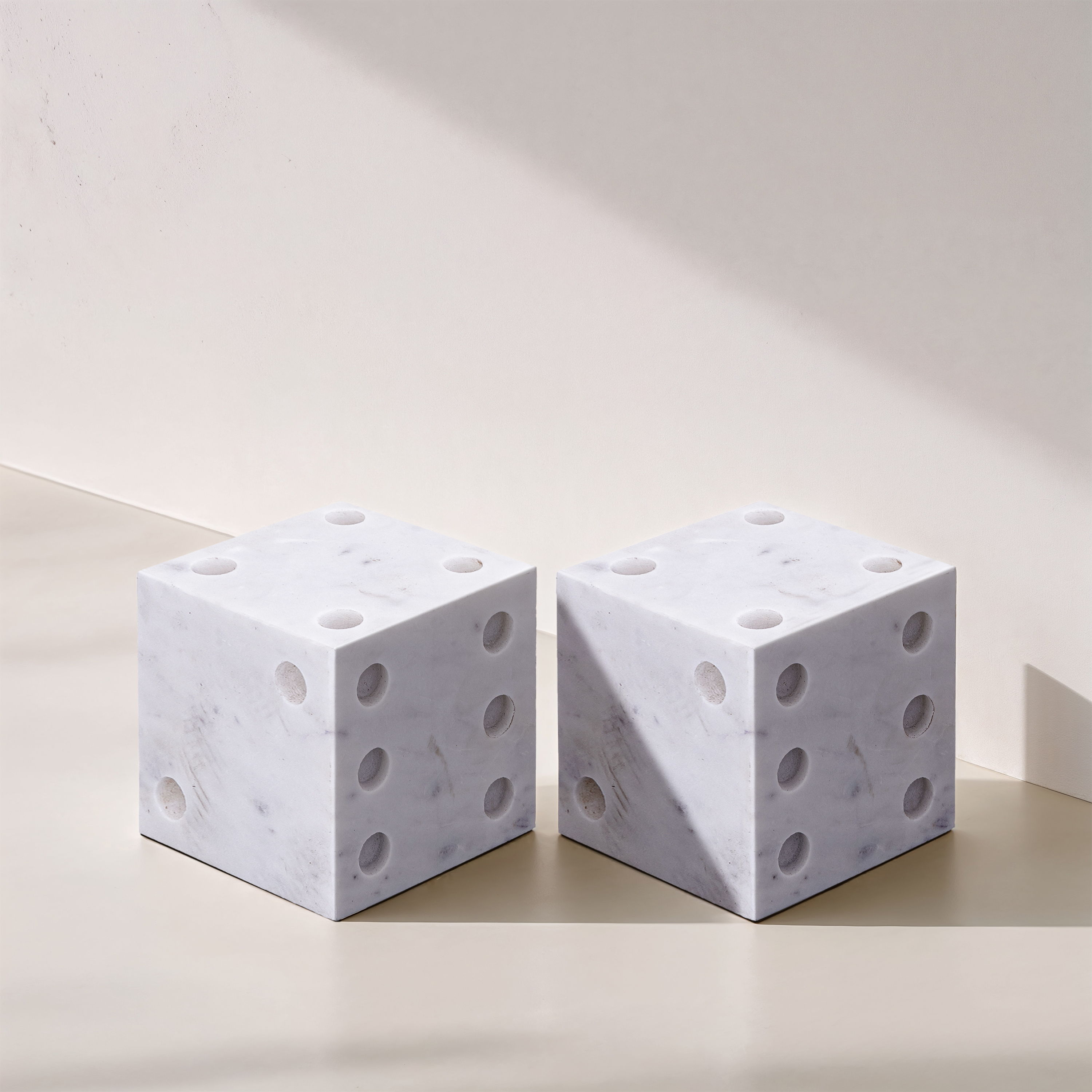 Dice - Marble Decorative - White
