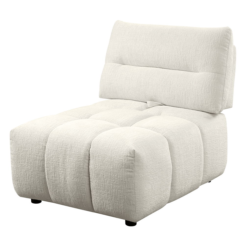 Loanna - Modular Armless Chair - Beige Linen, white