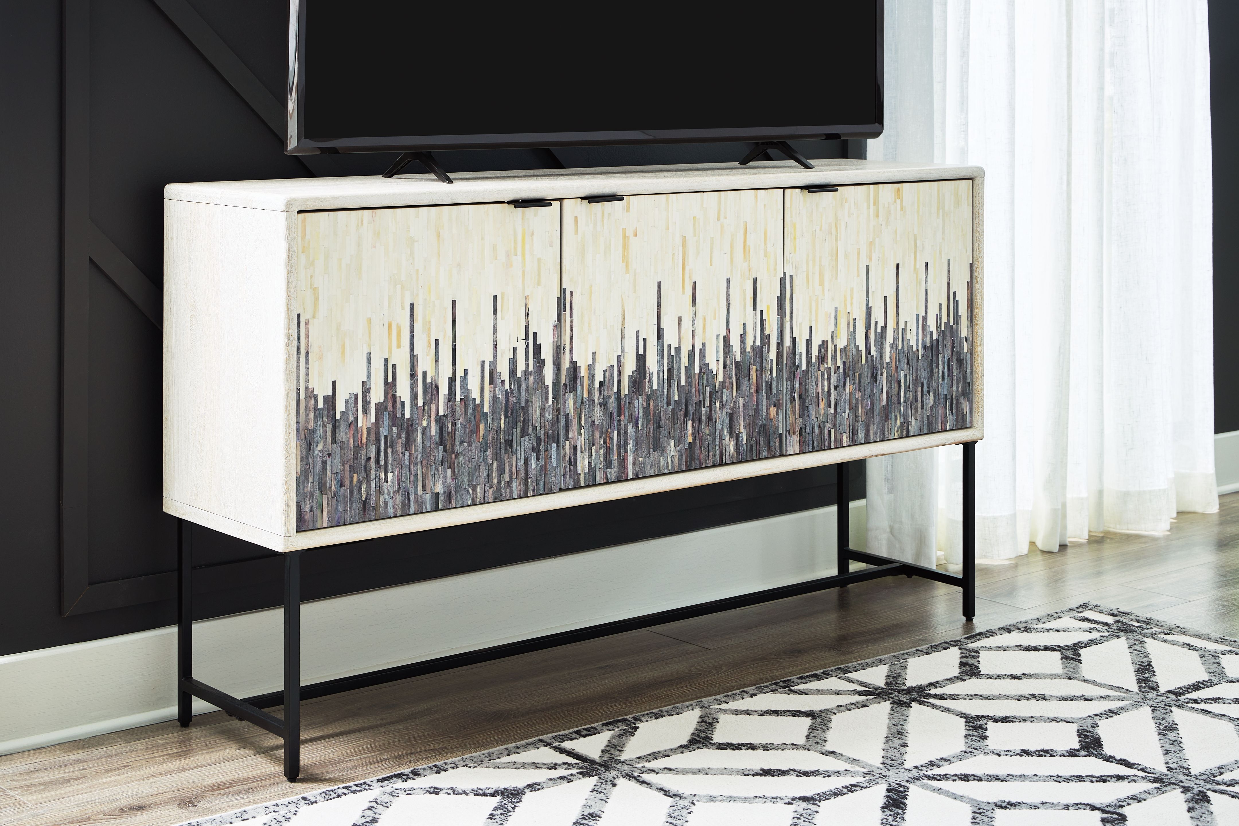 Ashley Furniture Freyton - Accent Cabinet - White / Gray - Image 6