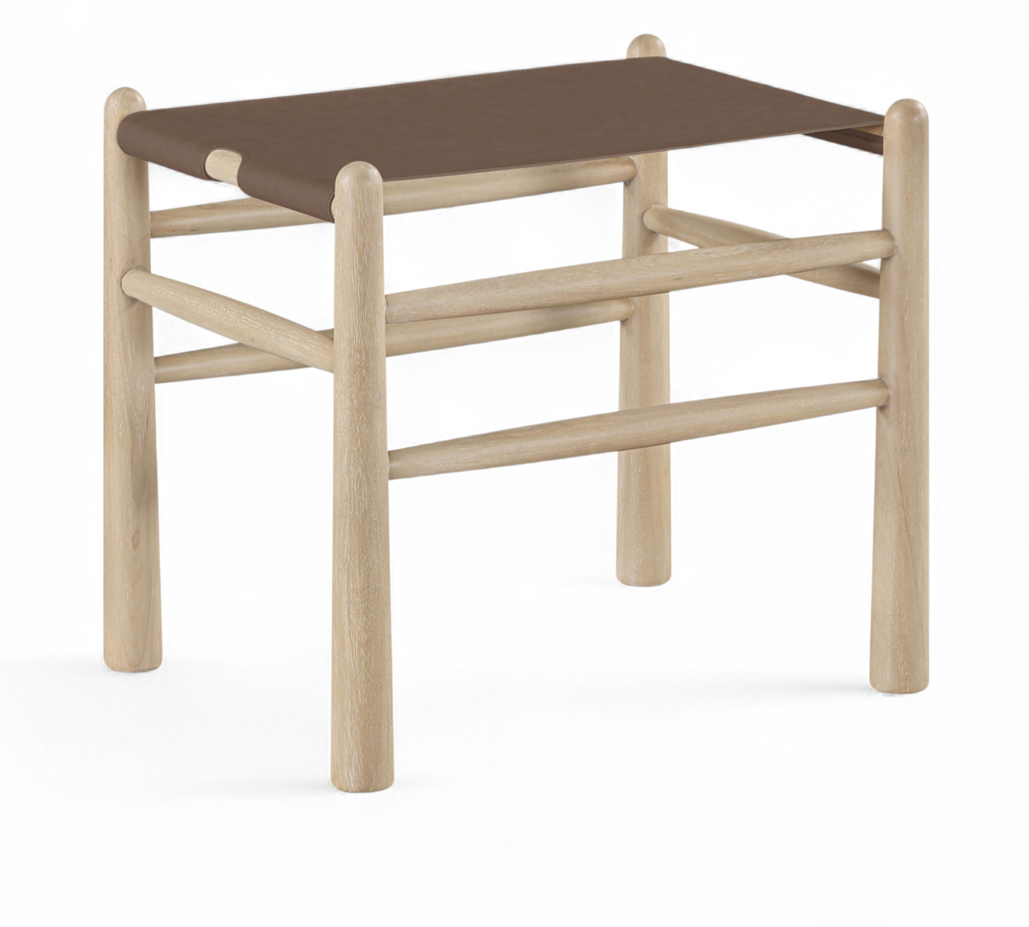 Santos - Vegan Leather Upholstered Bench - Brown