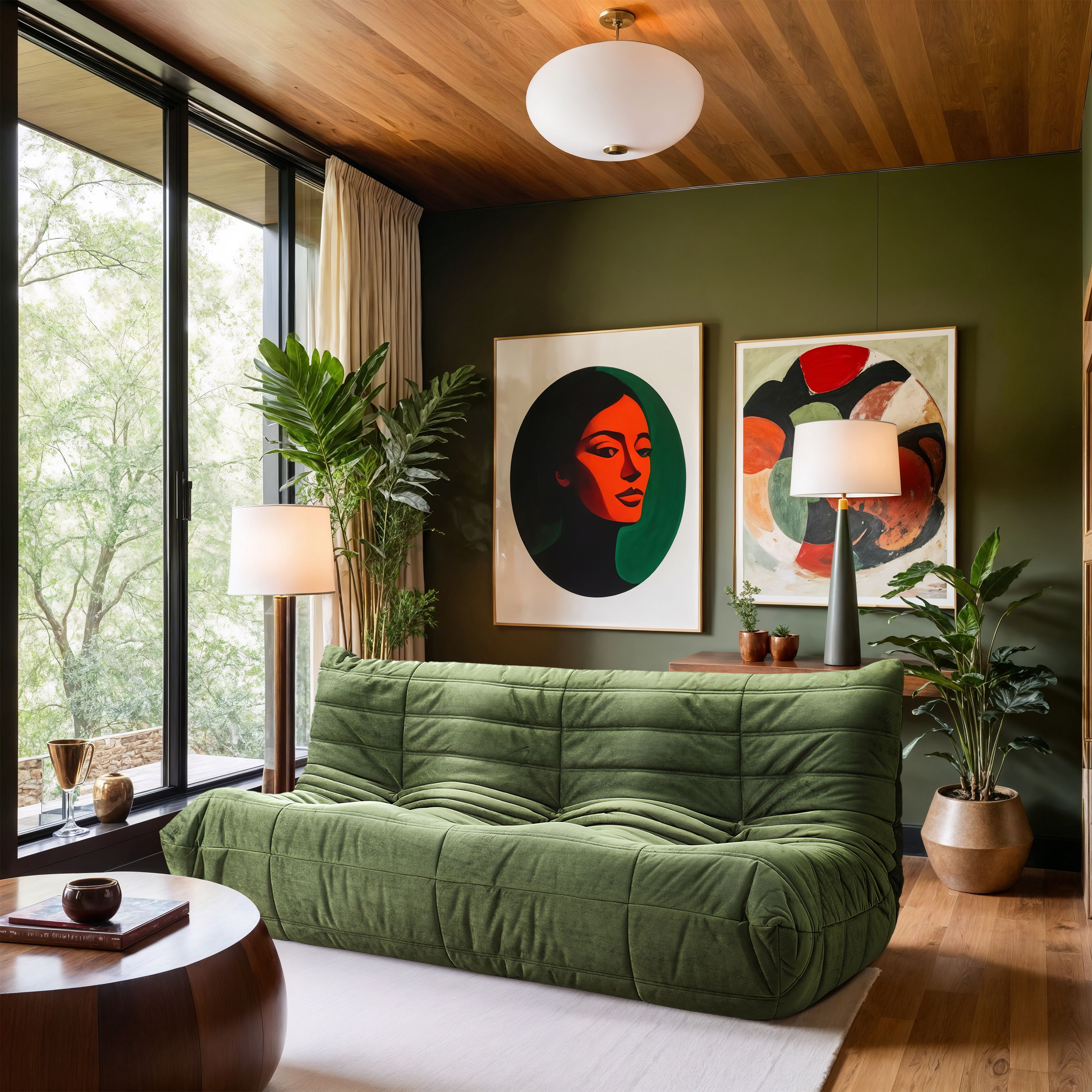 Relax - Velvet 77.75" Upholstered Sofa - Green