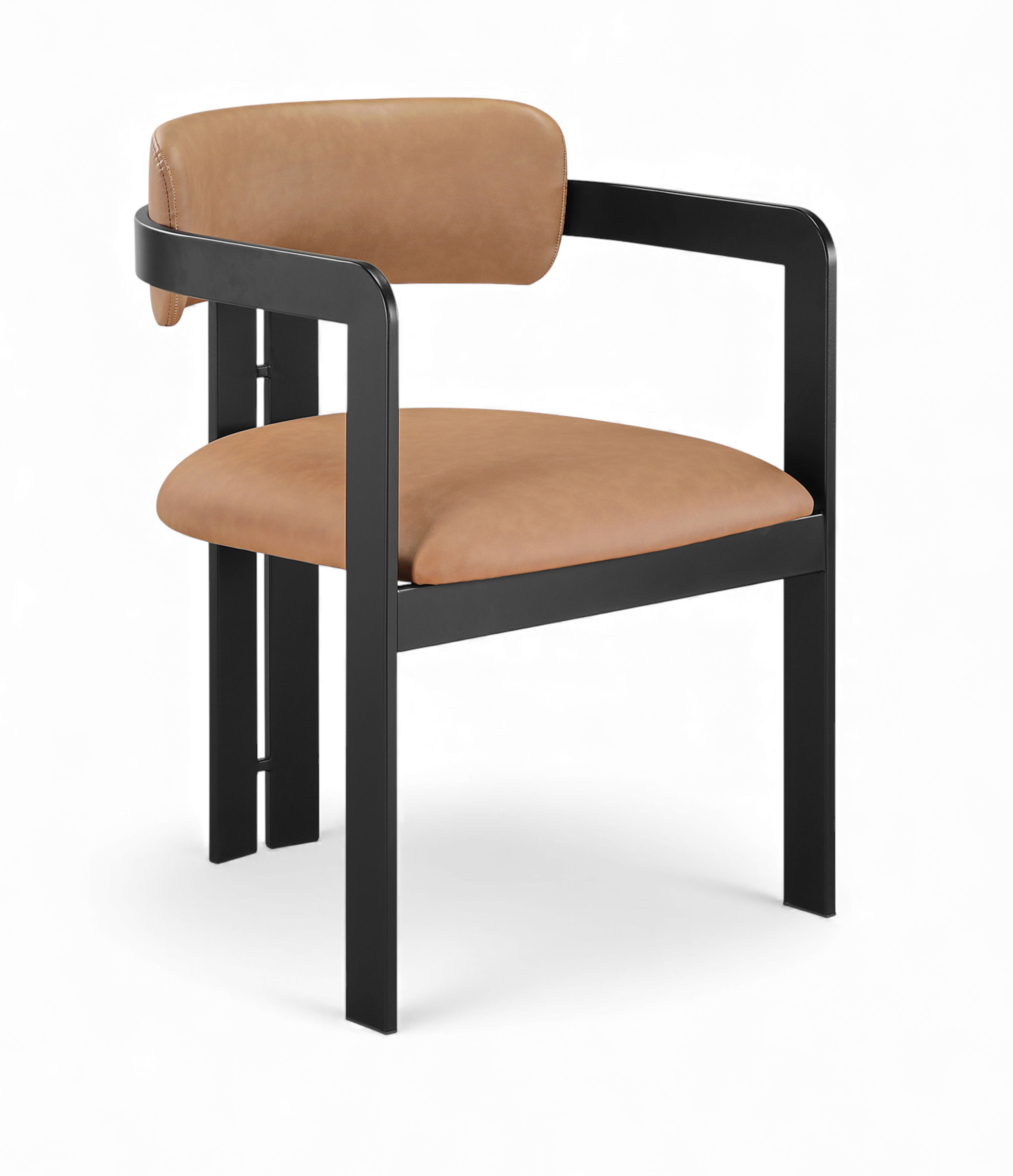 Aurum - Vegan Leather Upholstered Dining Chair (Set of 2) - Cognac