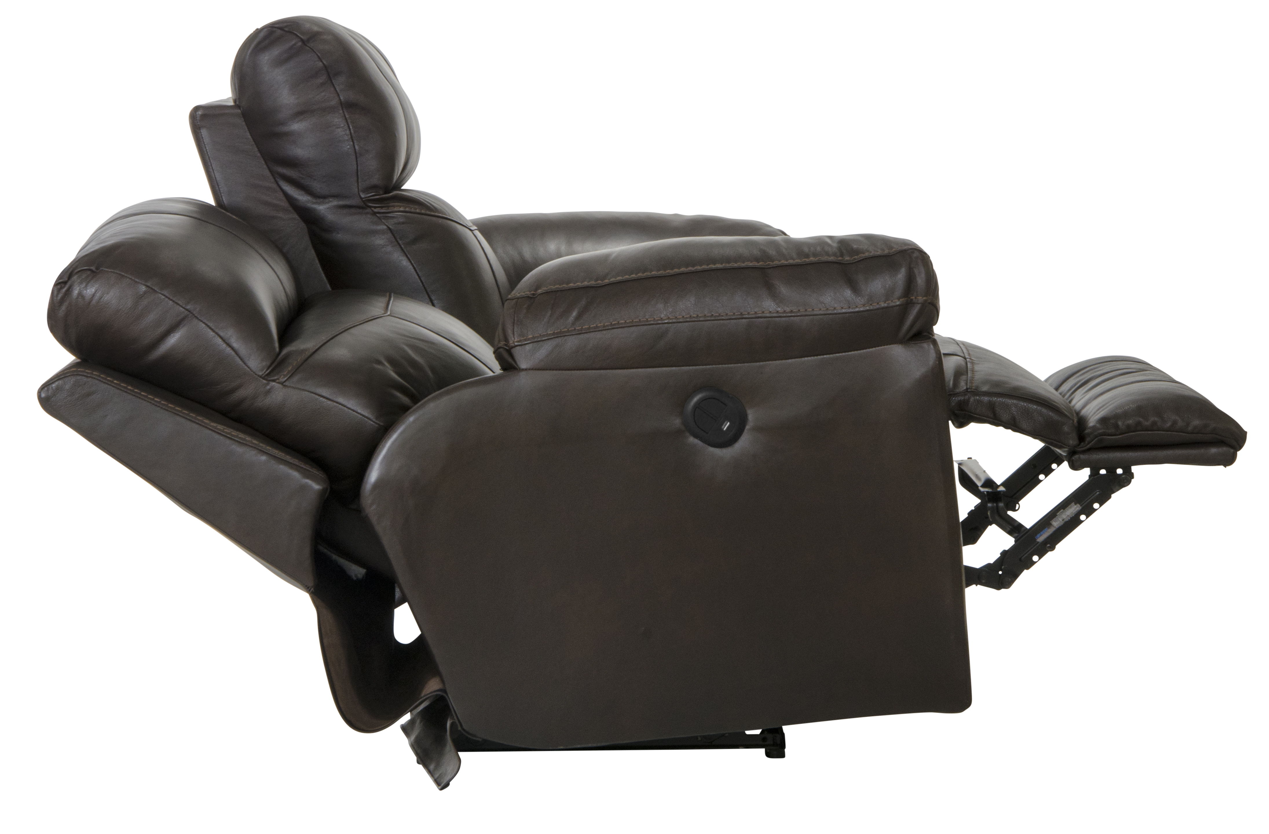 Costa - Top Grain Italian Leather Power Lay Flat Reclining Loveseat - Chocolate