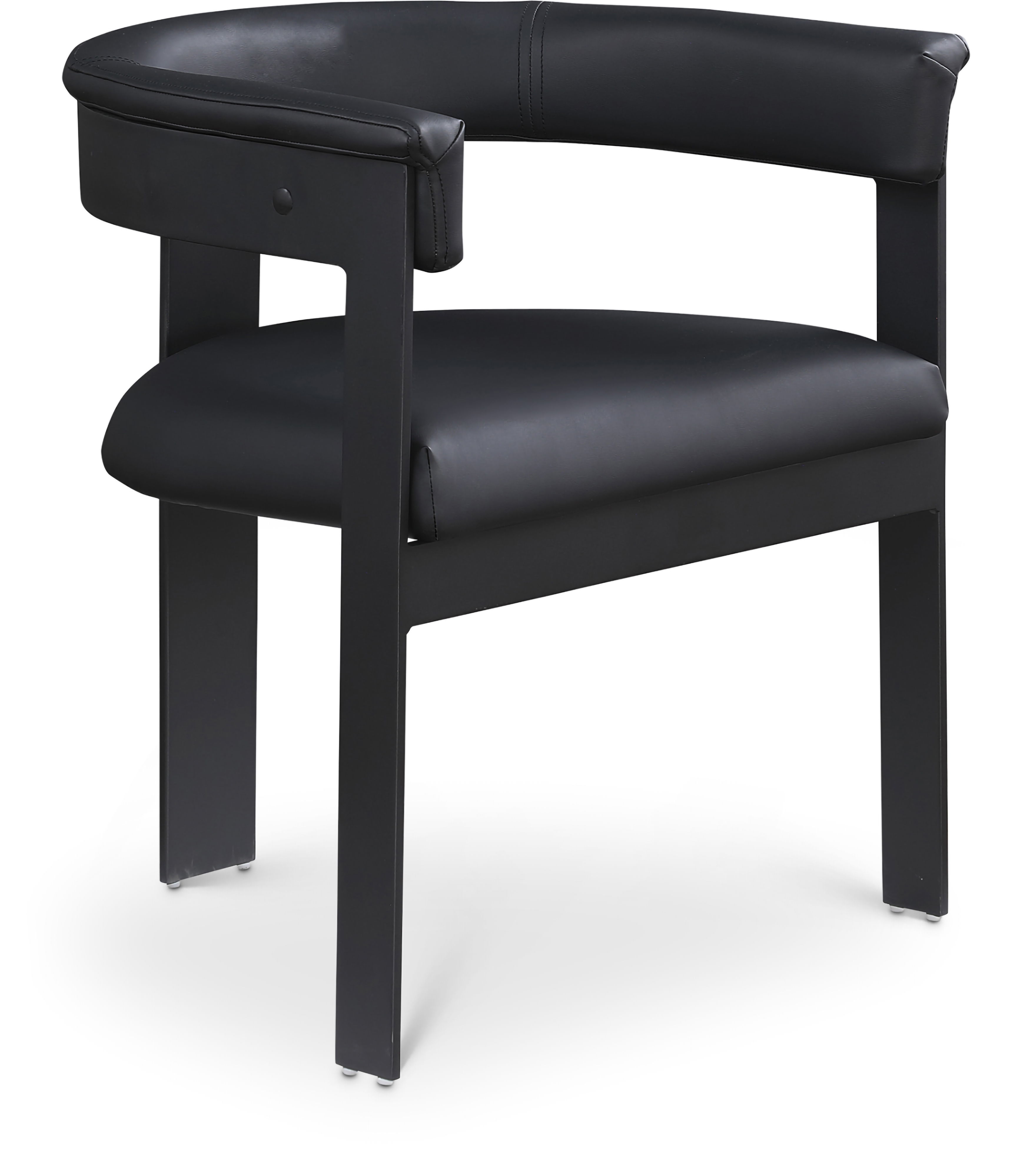 Romeo - Faux Leather Dining Chair With Black Base (Set of 2) - Black