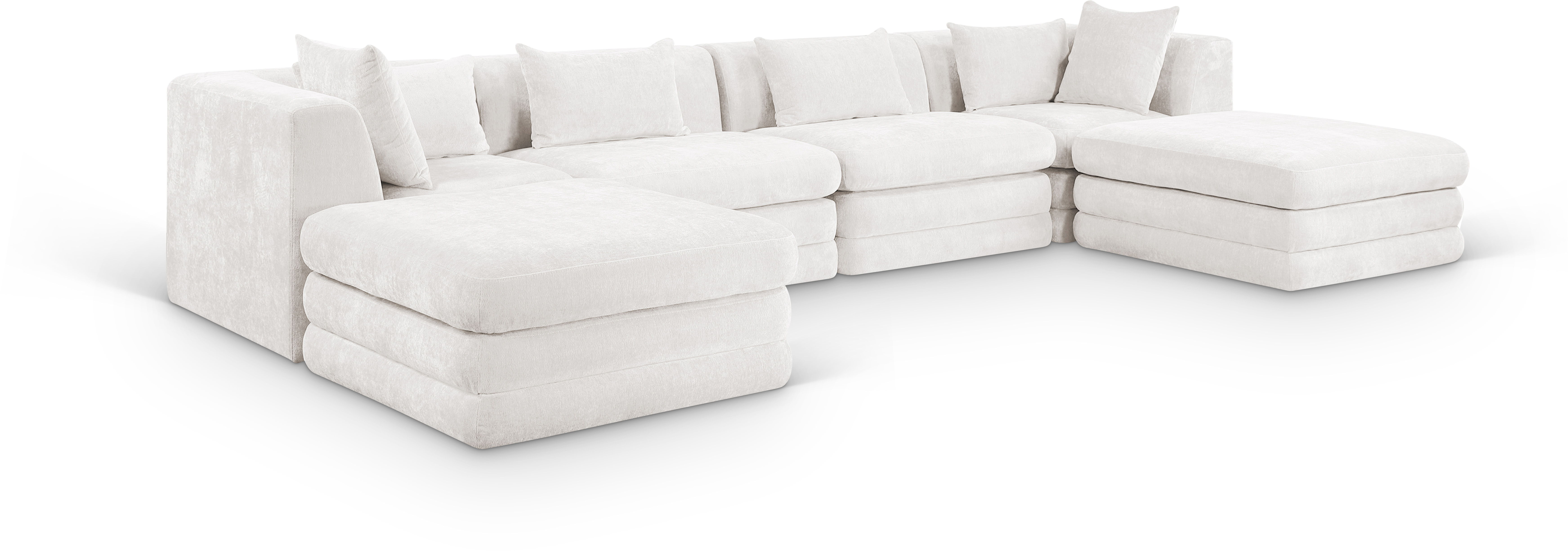 6 Pc · Chenille Fabric 152" Modular Sectional
