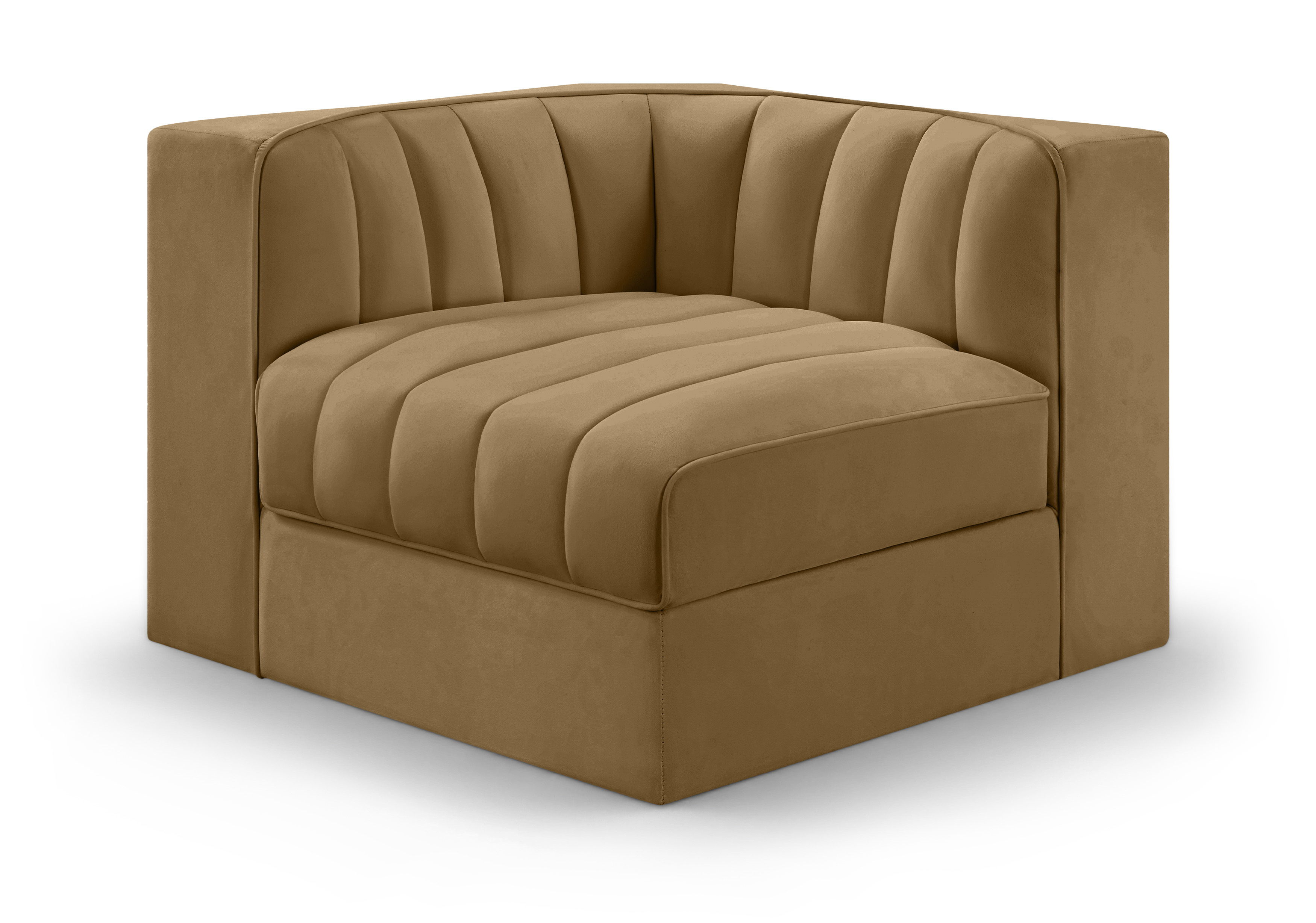 Velvet Performance Fabric Upholstered Modular Corner Chair