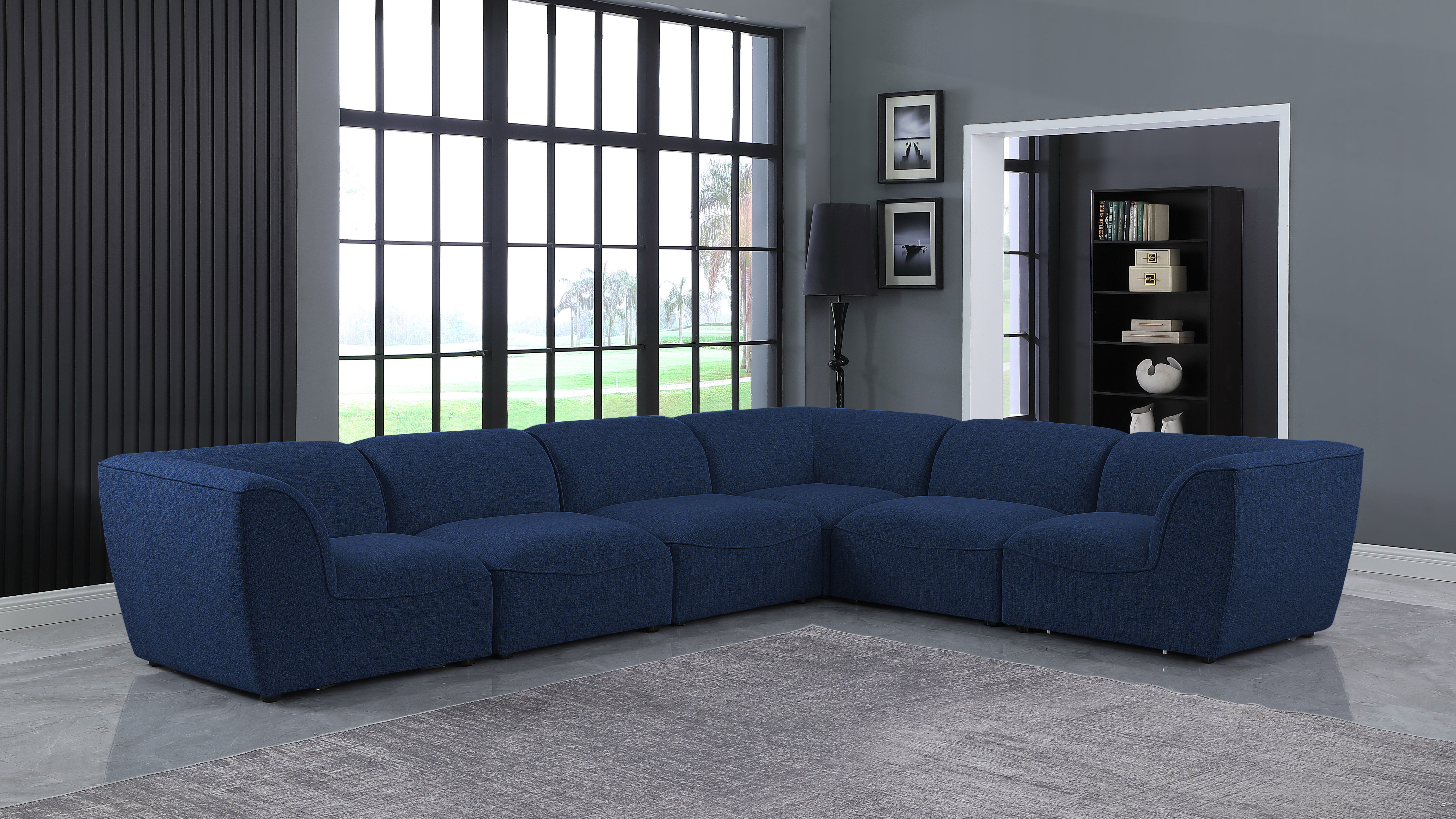 Miramar - 6 Piece Modular Corner Sectional - Navy