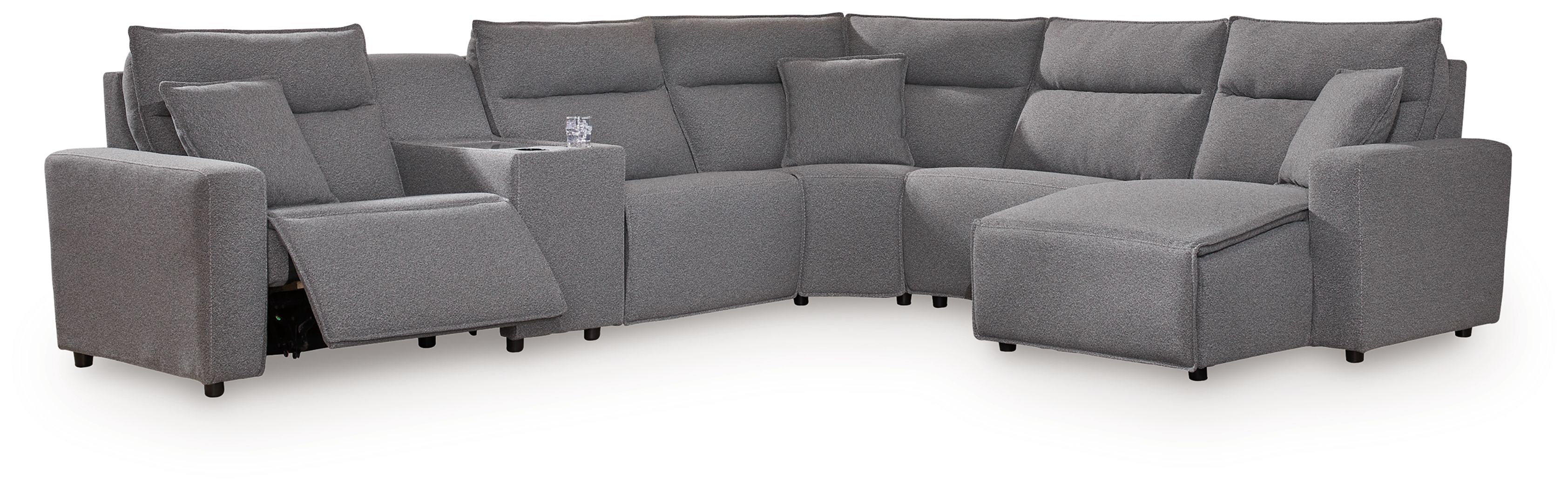 6 Pc · Power Reclining Sectional With RAF Press Back Power Chaise And Сonsole