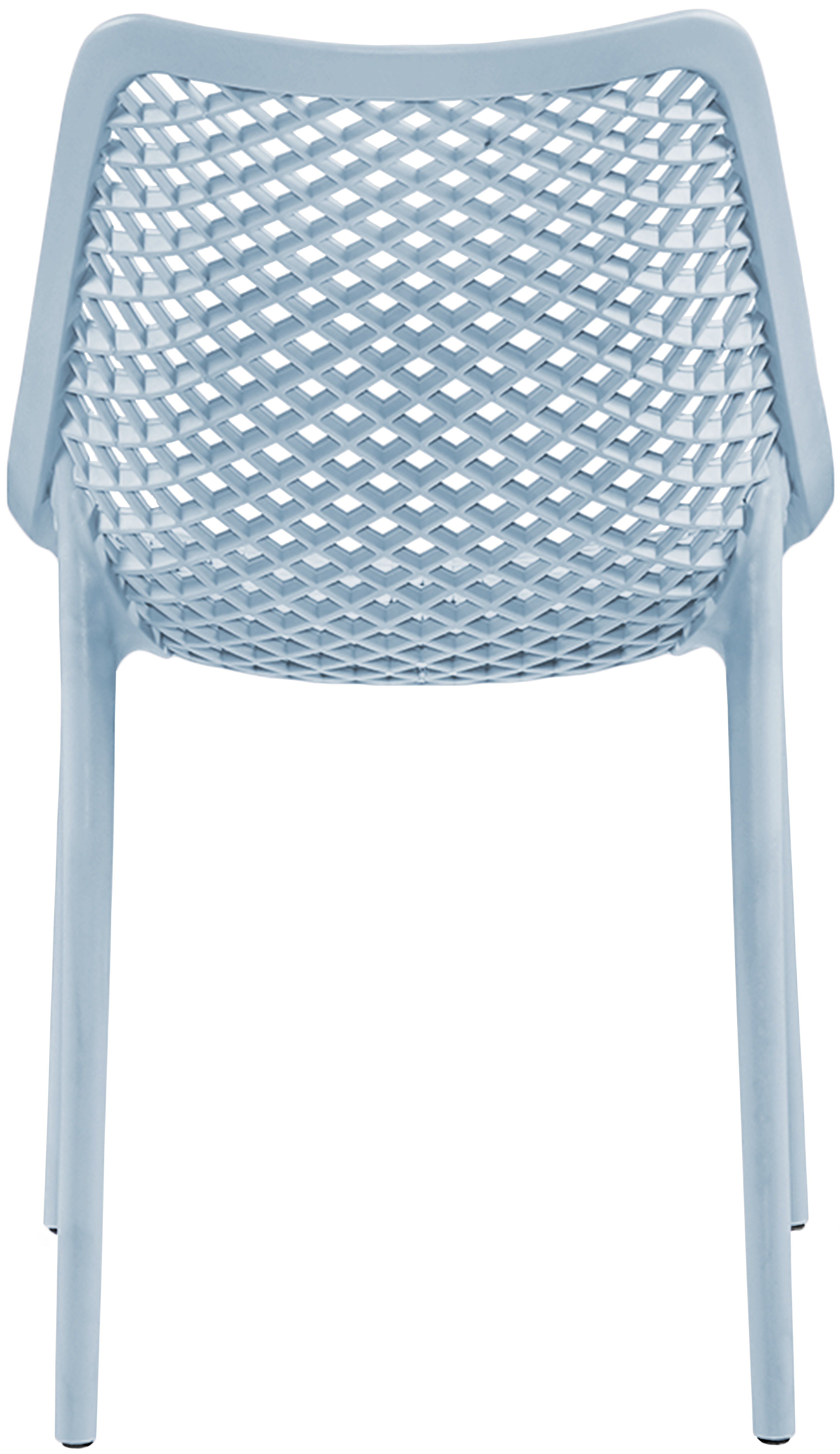 Mykonos - Plastic Outdoor Patio Dining Chair (Set of 4) - Sky Blue