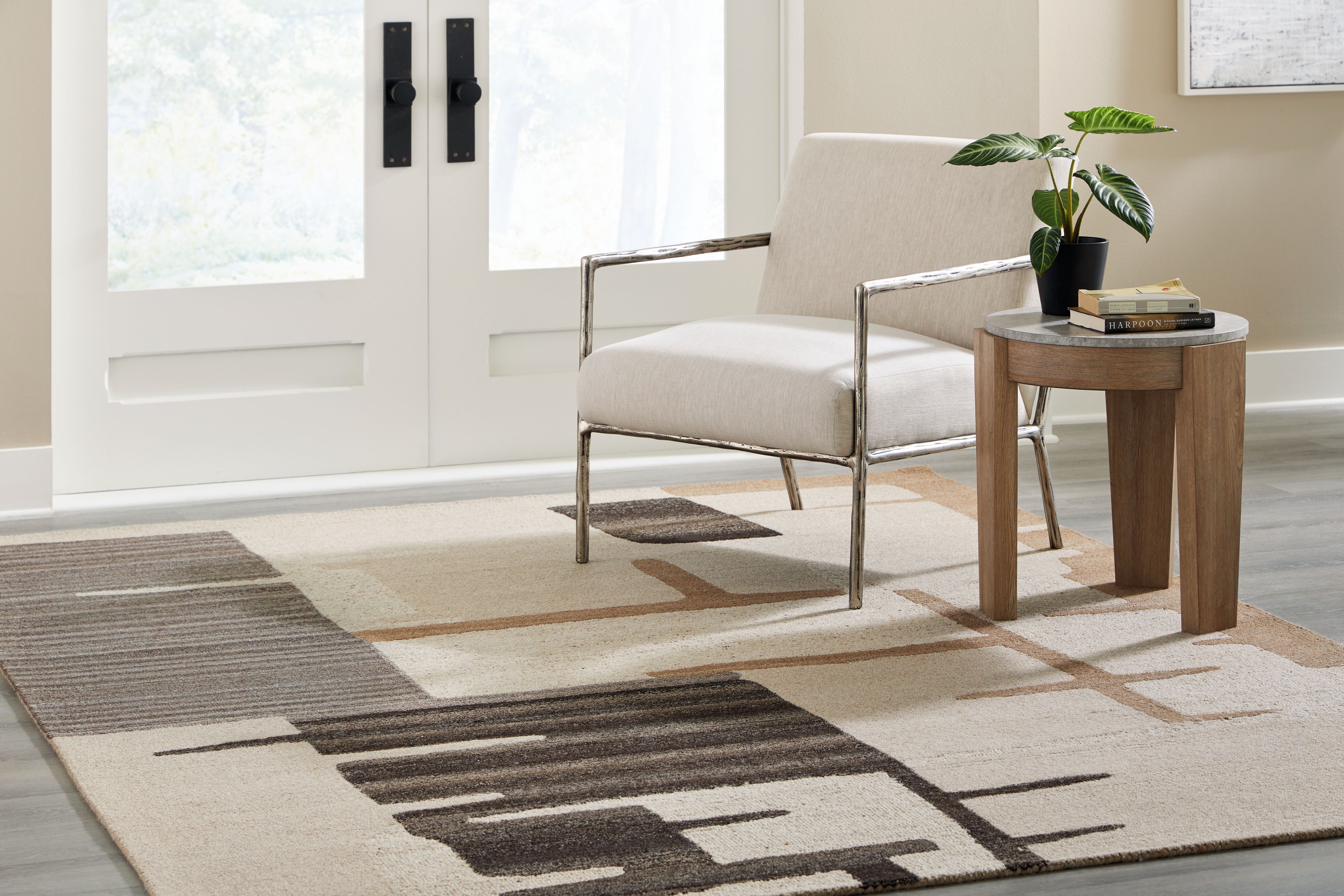 Ashley Furniture Kencher - 8' x 10' Rug - Beige / Brown - Image 4