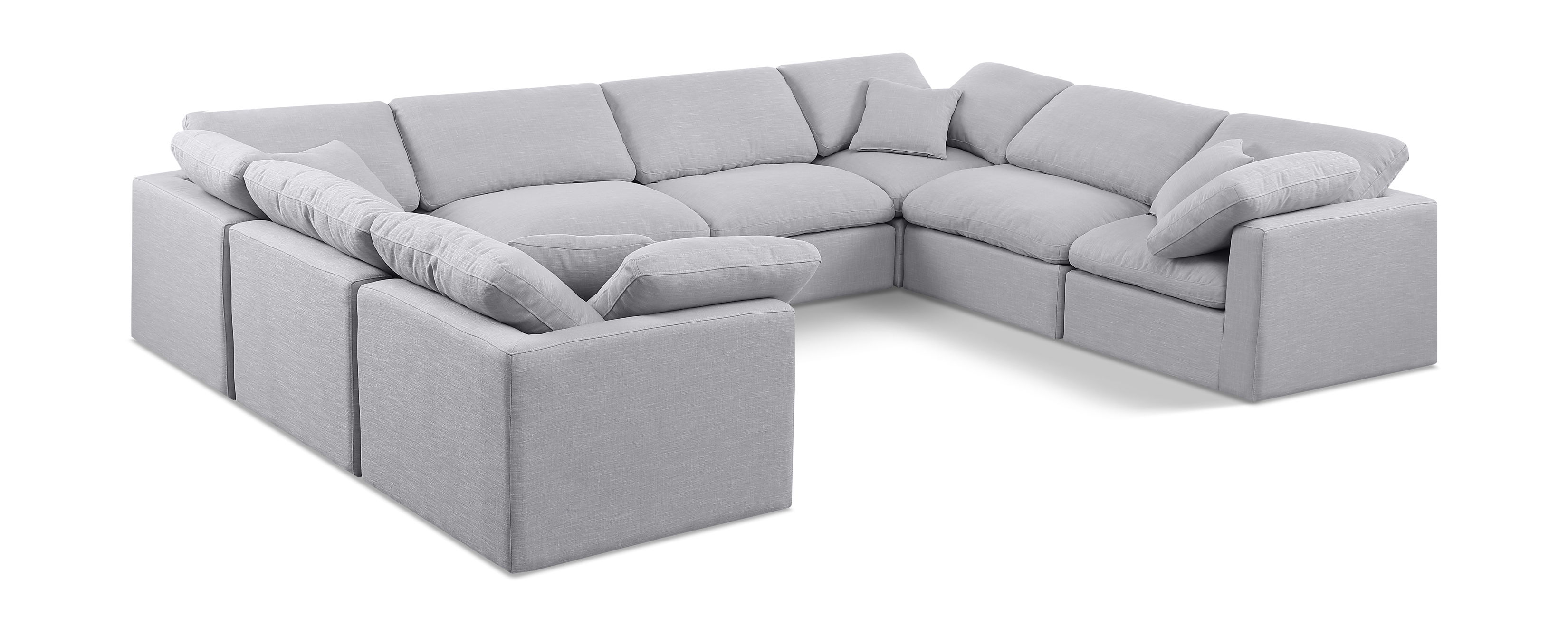 Indulge - Linen 8 Piece Modular Sectional - Gray