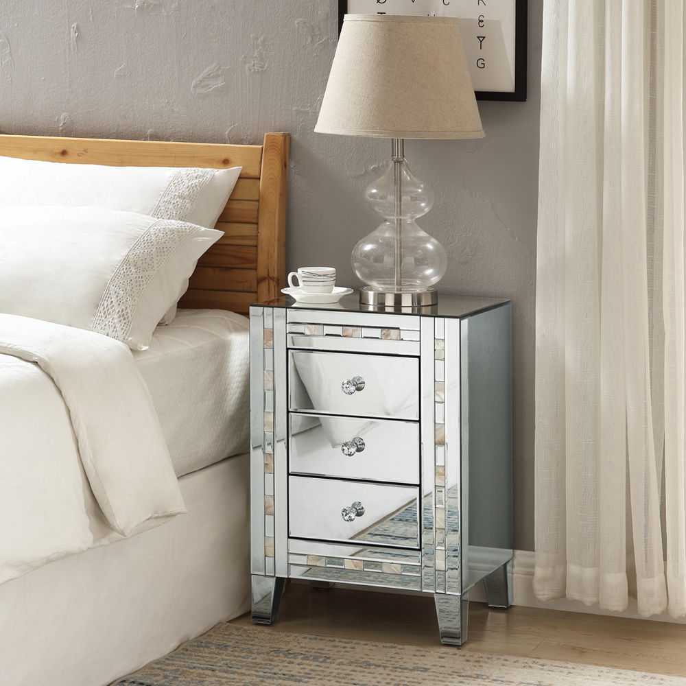 Nasa - Accent Table - Mirrored & Mother Pearl, silver