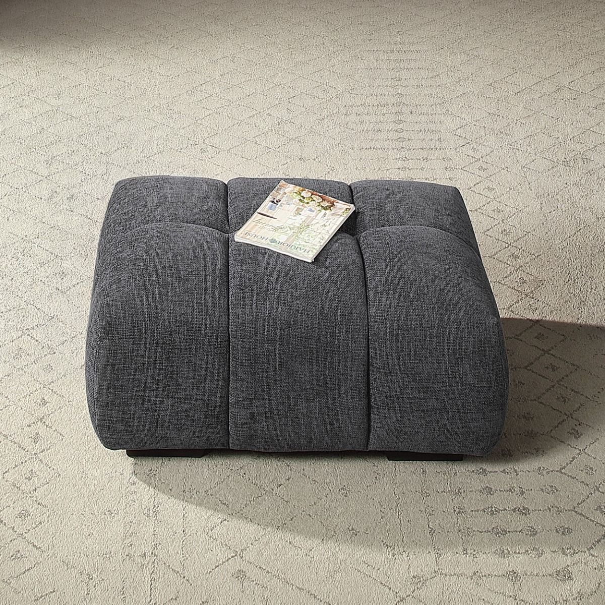 Chosen - Ottoman - Gray Chenille, dark gray, view 6