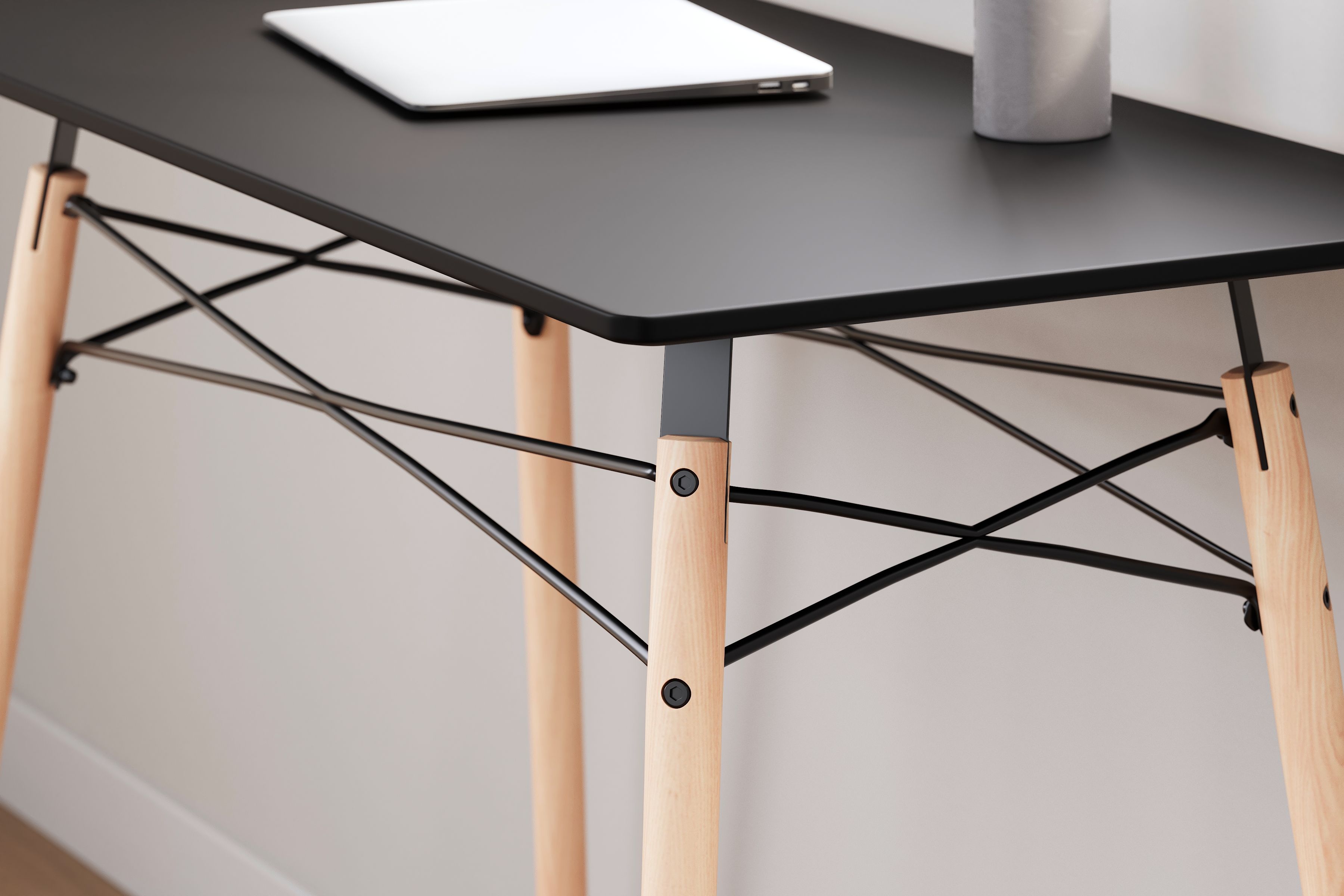 Ashley Furniture Jaspeni - Home Office Desk - Black / Natural - Image 8