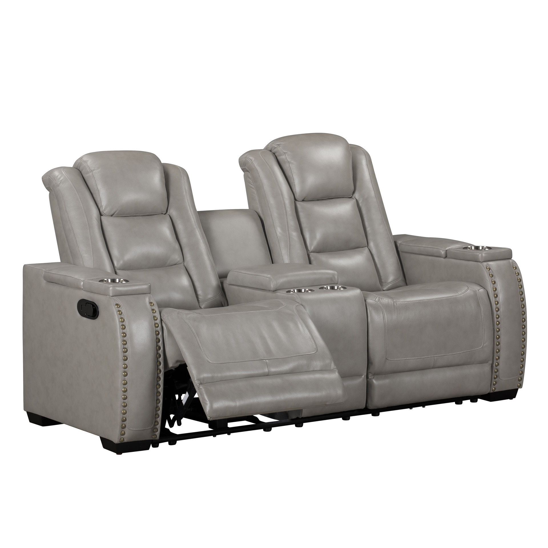 Breckenridge II - Console Loveseat With Dual Recliners - Light Gray