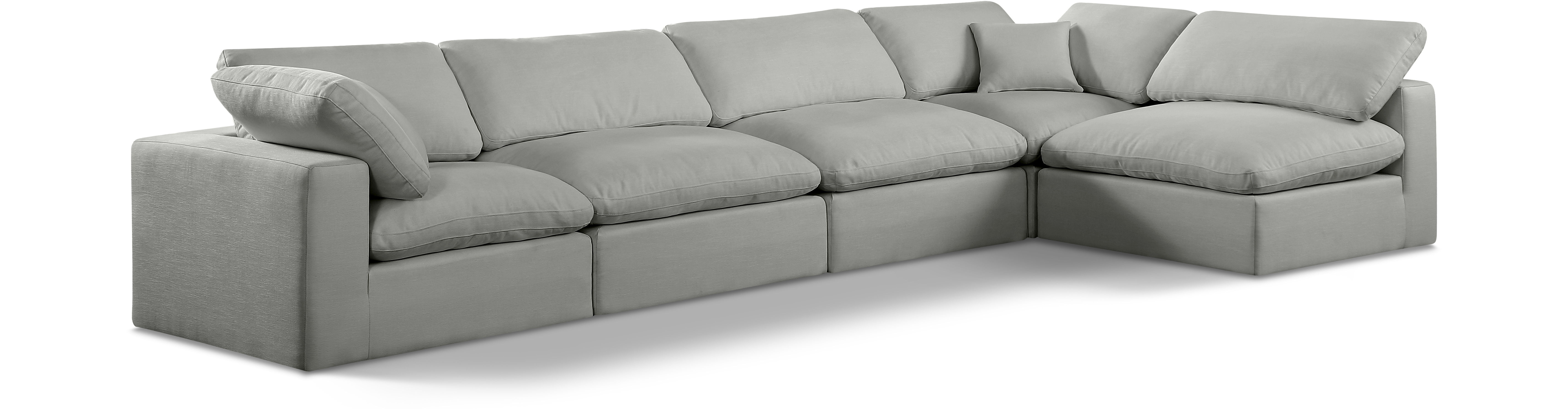 Comfy - 5 Piece Linen Modular Sectional - Gray