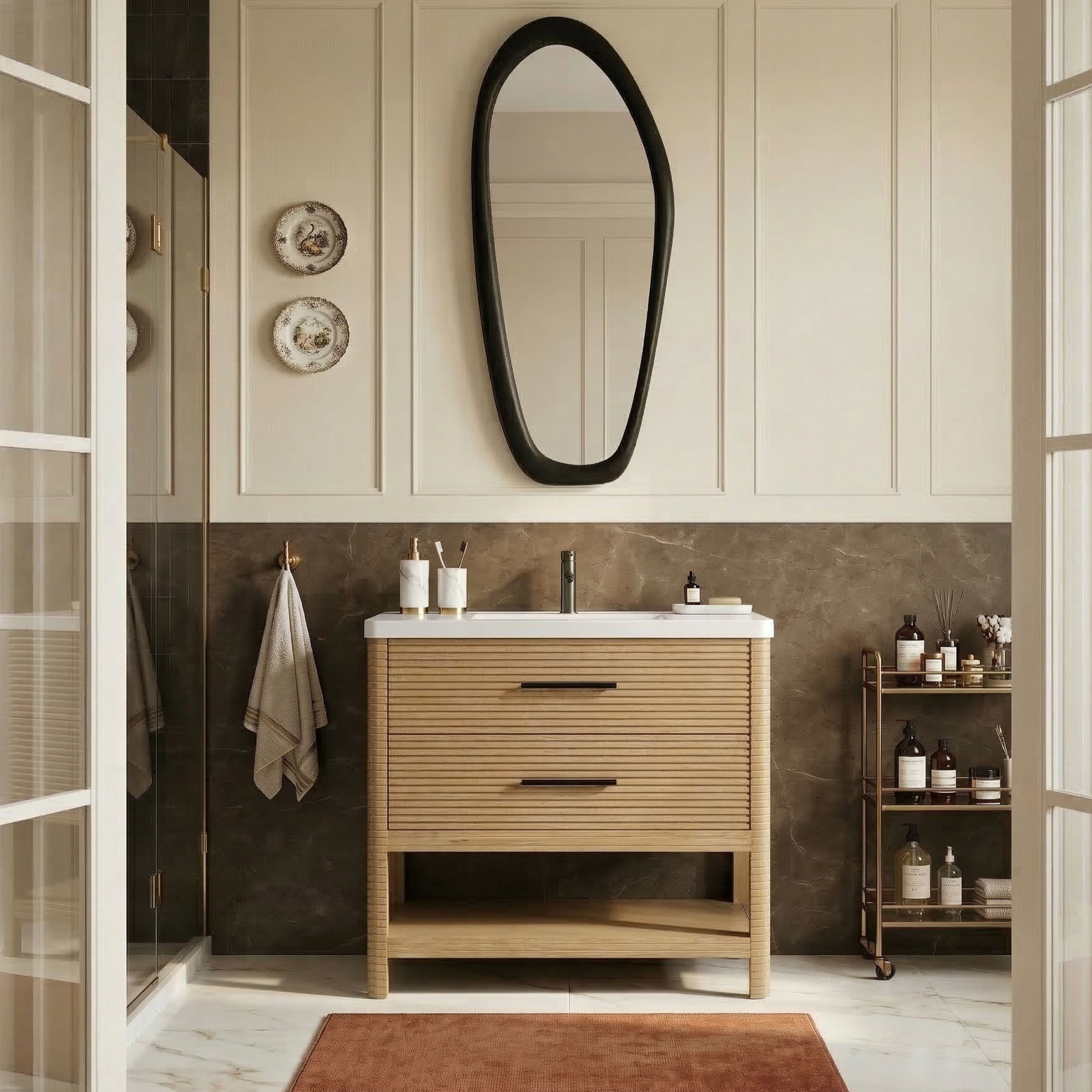 Oakwell - 36'' Bathroom Vanity - Natural / White