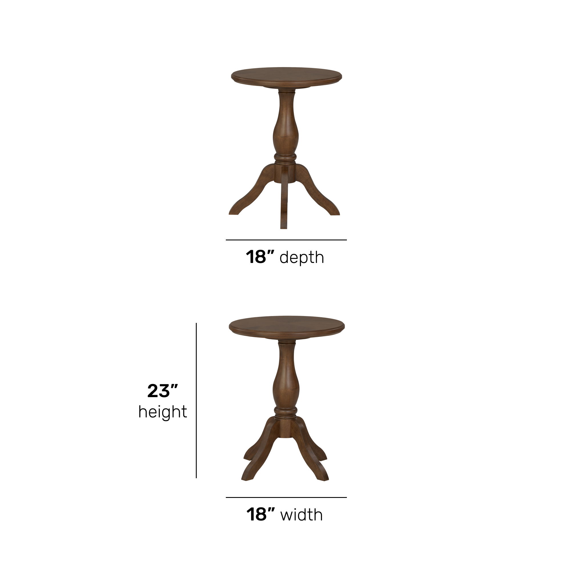 Bellevue - Chairside Table, dark brown, view 4