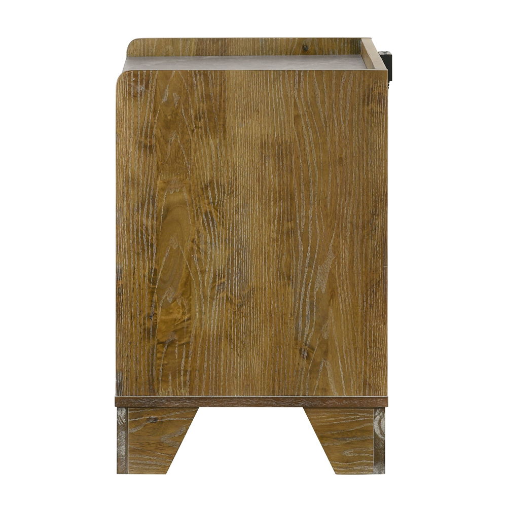 Garcia - Nightstand With LED - Light Brown, light brown, view 3