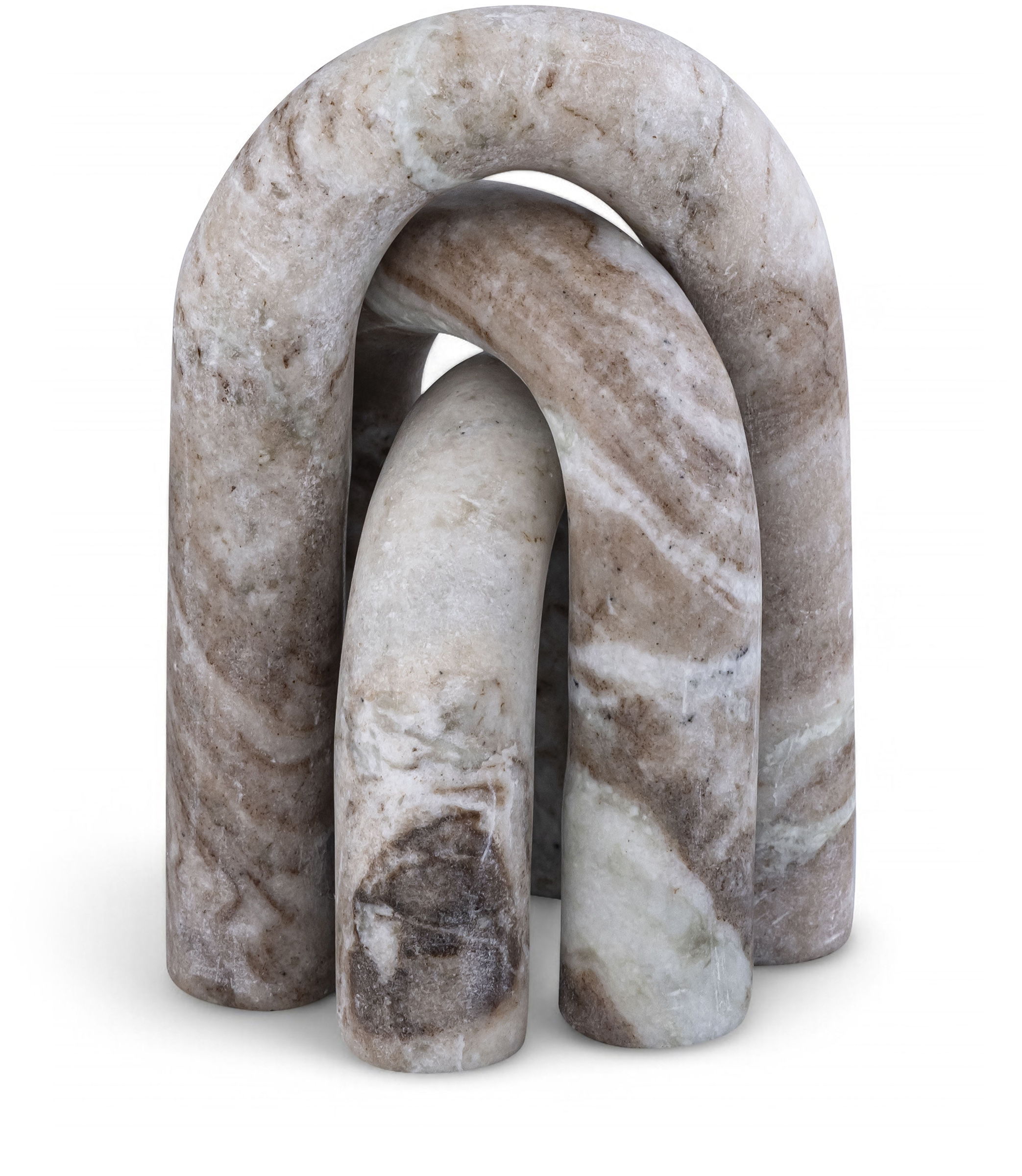Arco - 3 Piece Marble Decorative Object - Brown