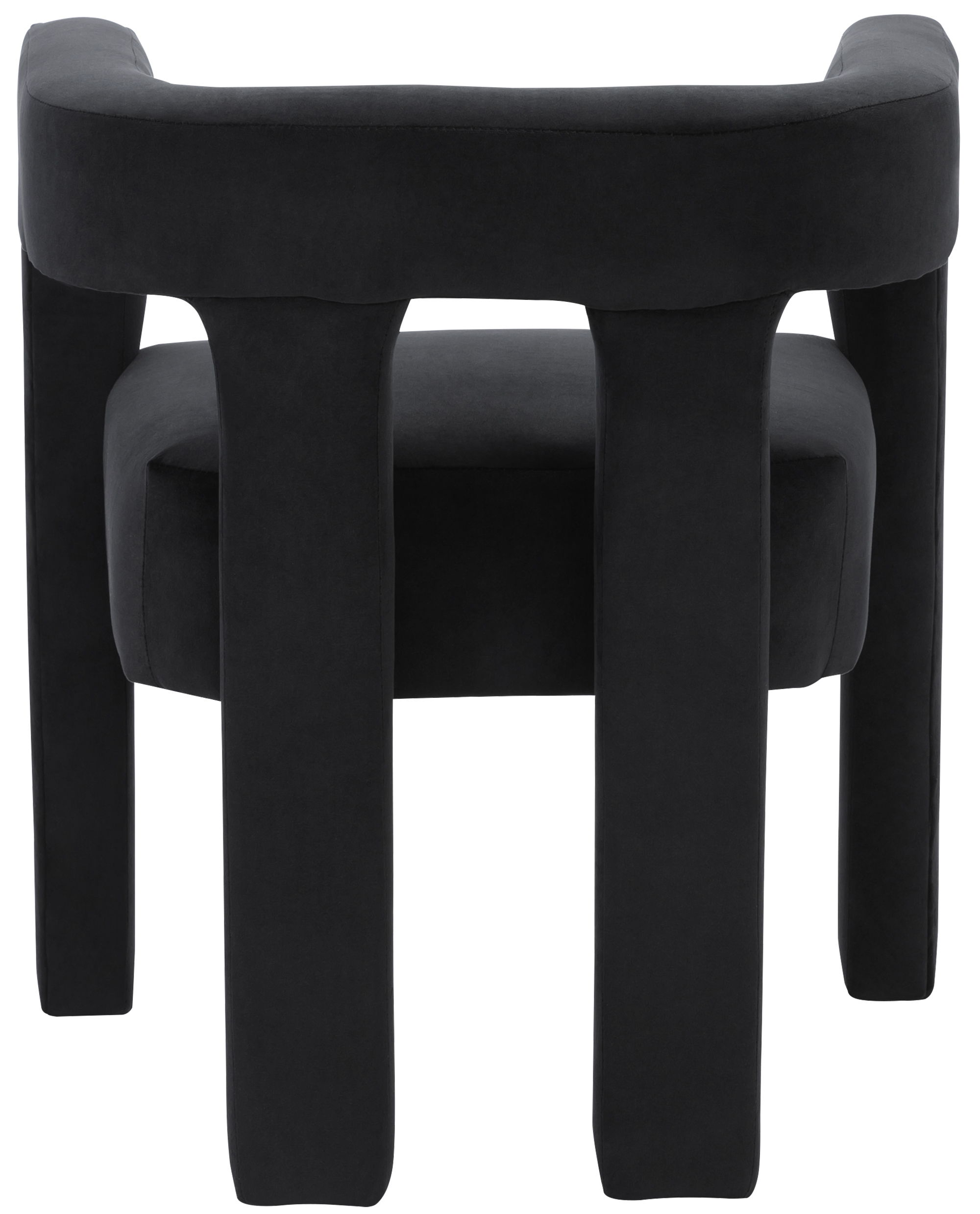 Athena - Velvet Dining Chair - Black