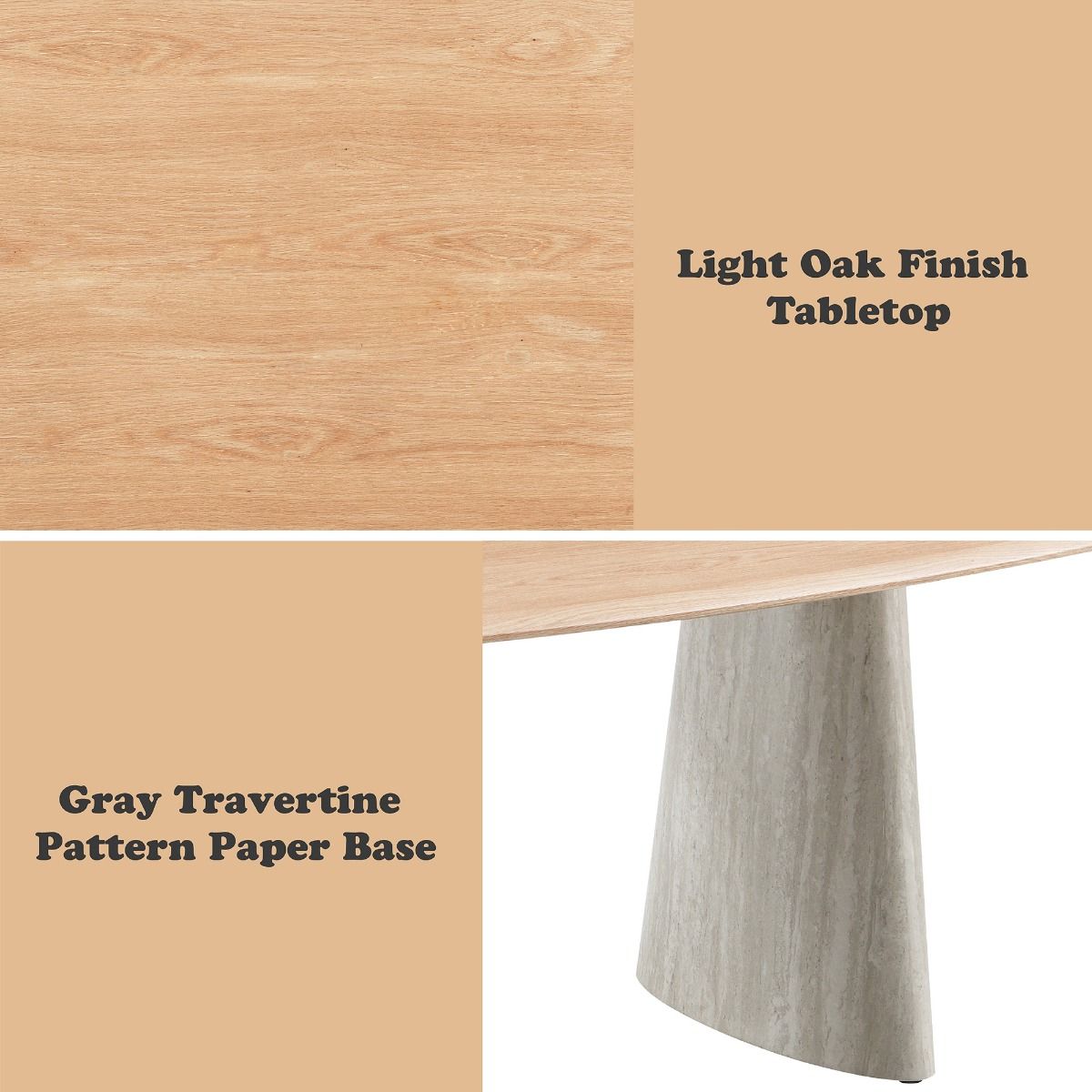 Ogin - Dining Table - Gray, beige, view 6
