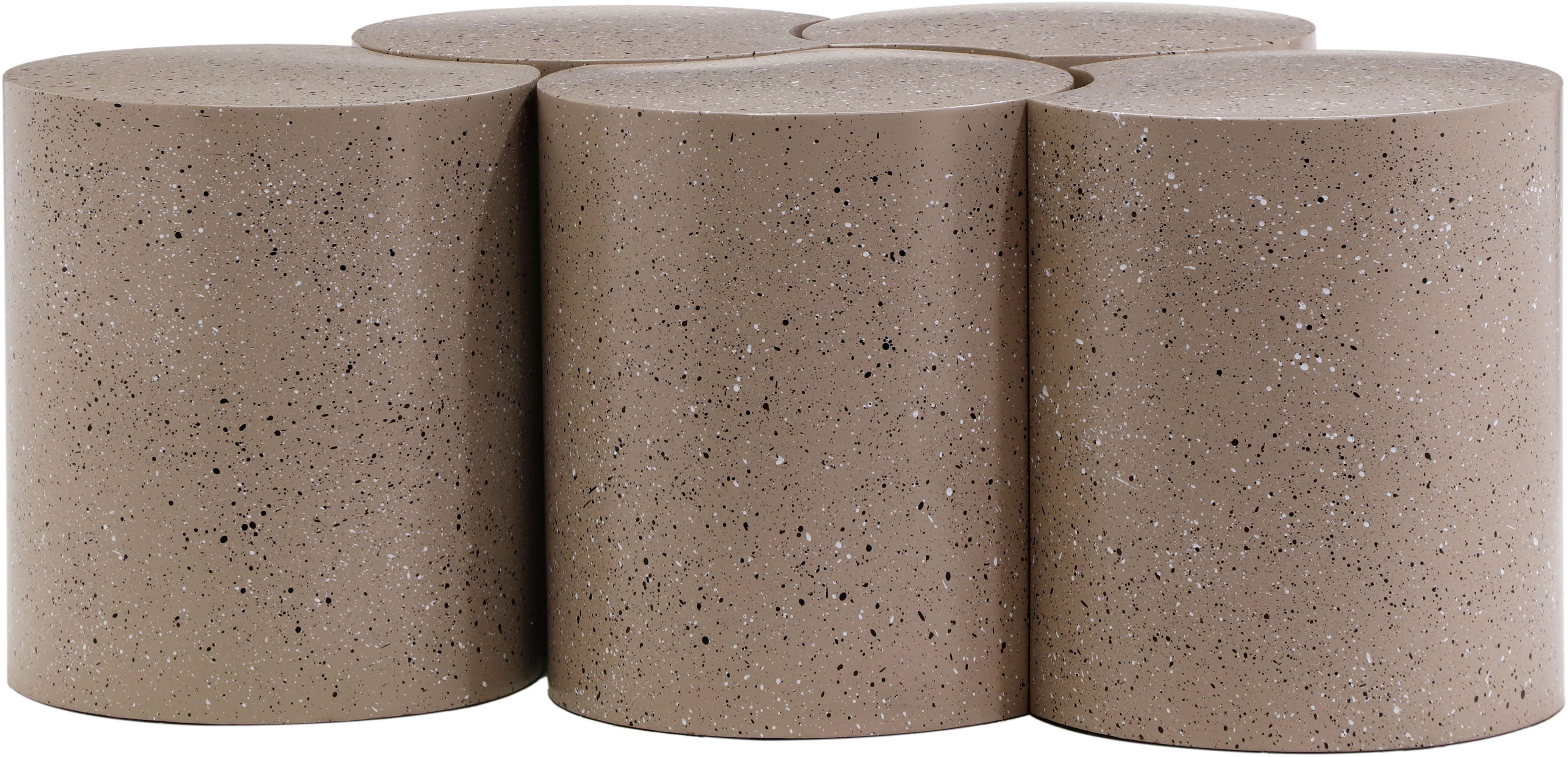 Dimple - 20" 5 Piece Modular Coffee Table - Taupe Terazzo