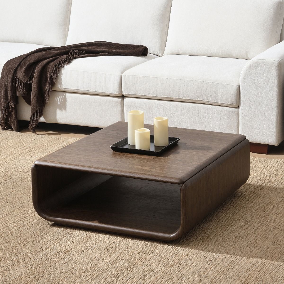 Lanza - Coffee Table - Dark Walnut, dark brown
