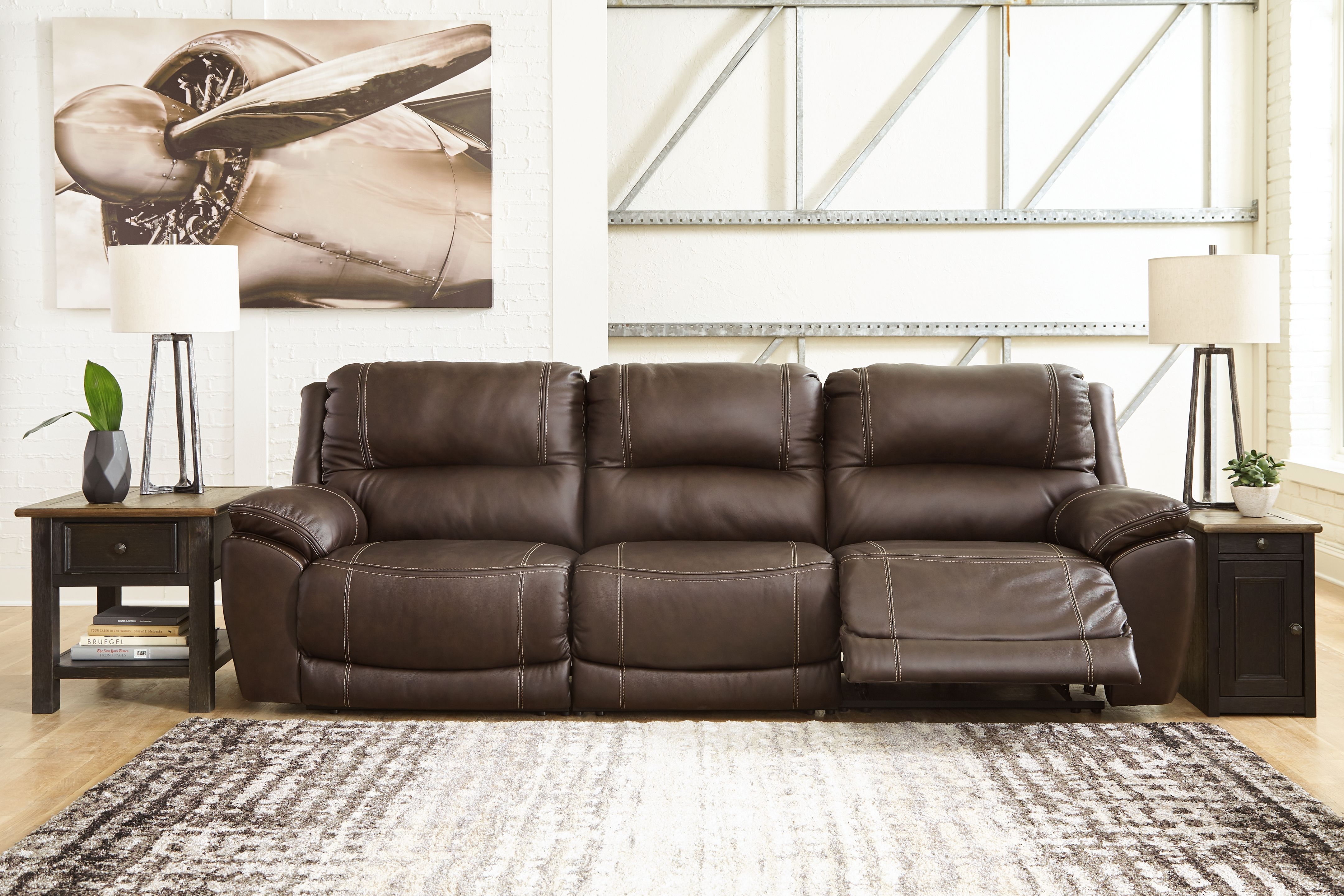 Ashley Furniture Dunleith - 3-Piece Power Reclining Sofa - Chocolate - Image 2