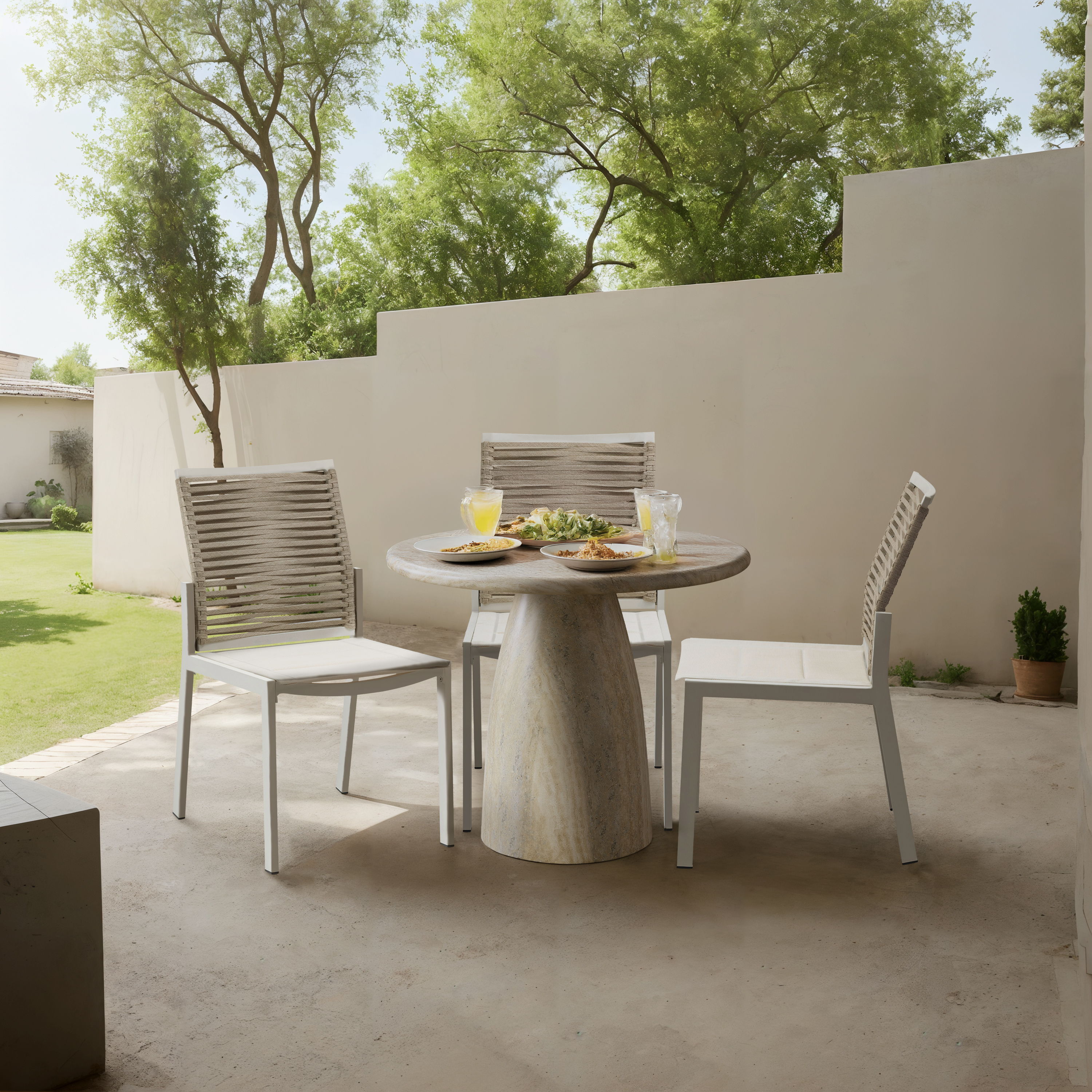 Cosenza - 36" Concrete Dining Table - Travertine