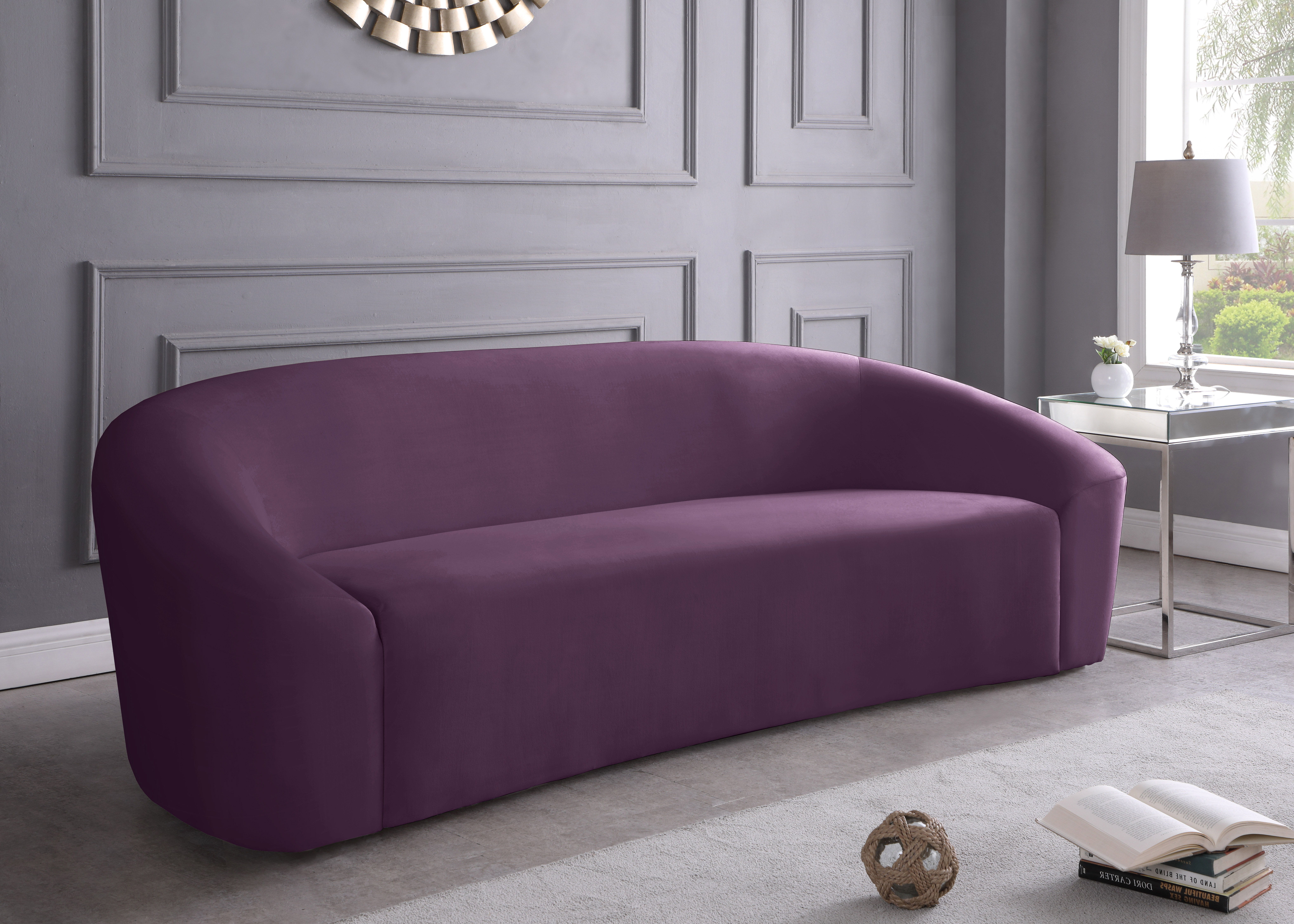 Riley - Velvet Sofa - Purple