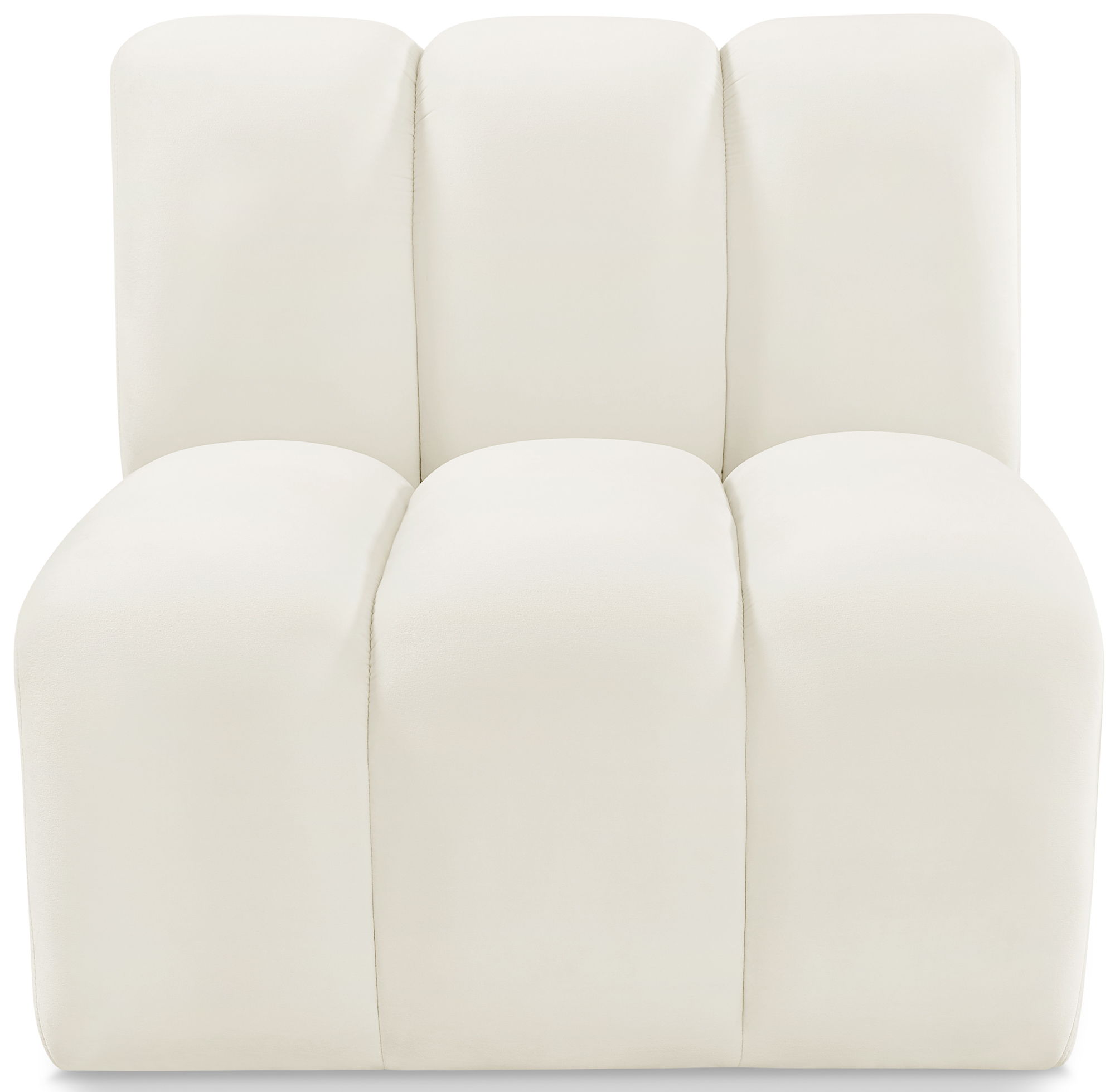 Arc - Velvet Straight Chair - Cream