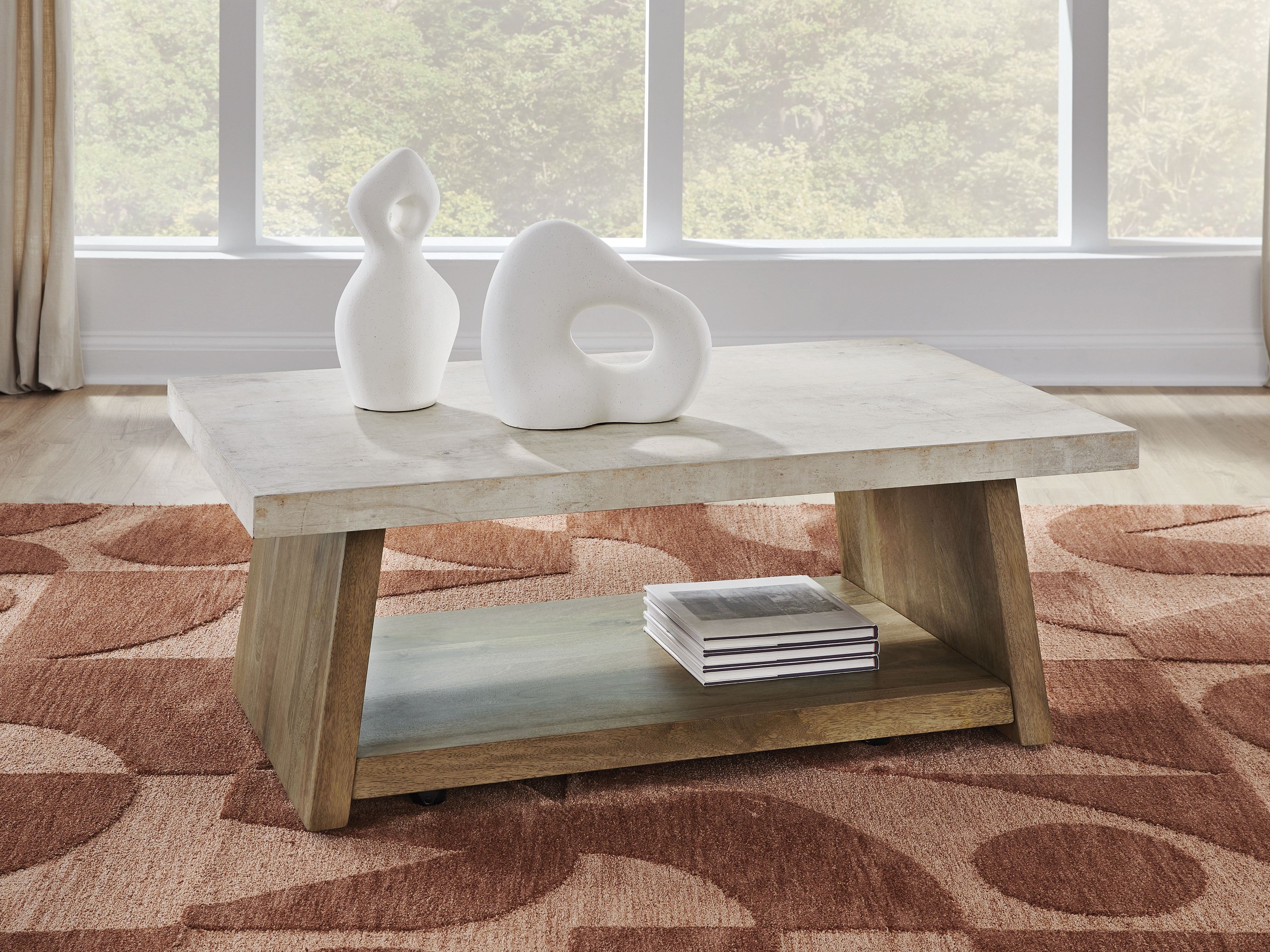 Ashley Furniture Brendalhouse - Rectangular Cocktail Table - Light Brown - Image 2