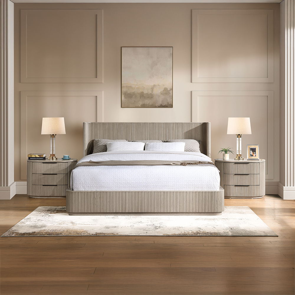 Leanna - Queen Bed - Light Oak, light brown, view 5