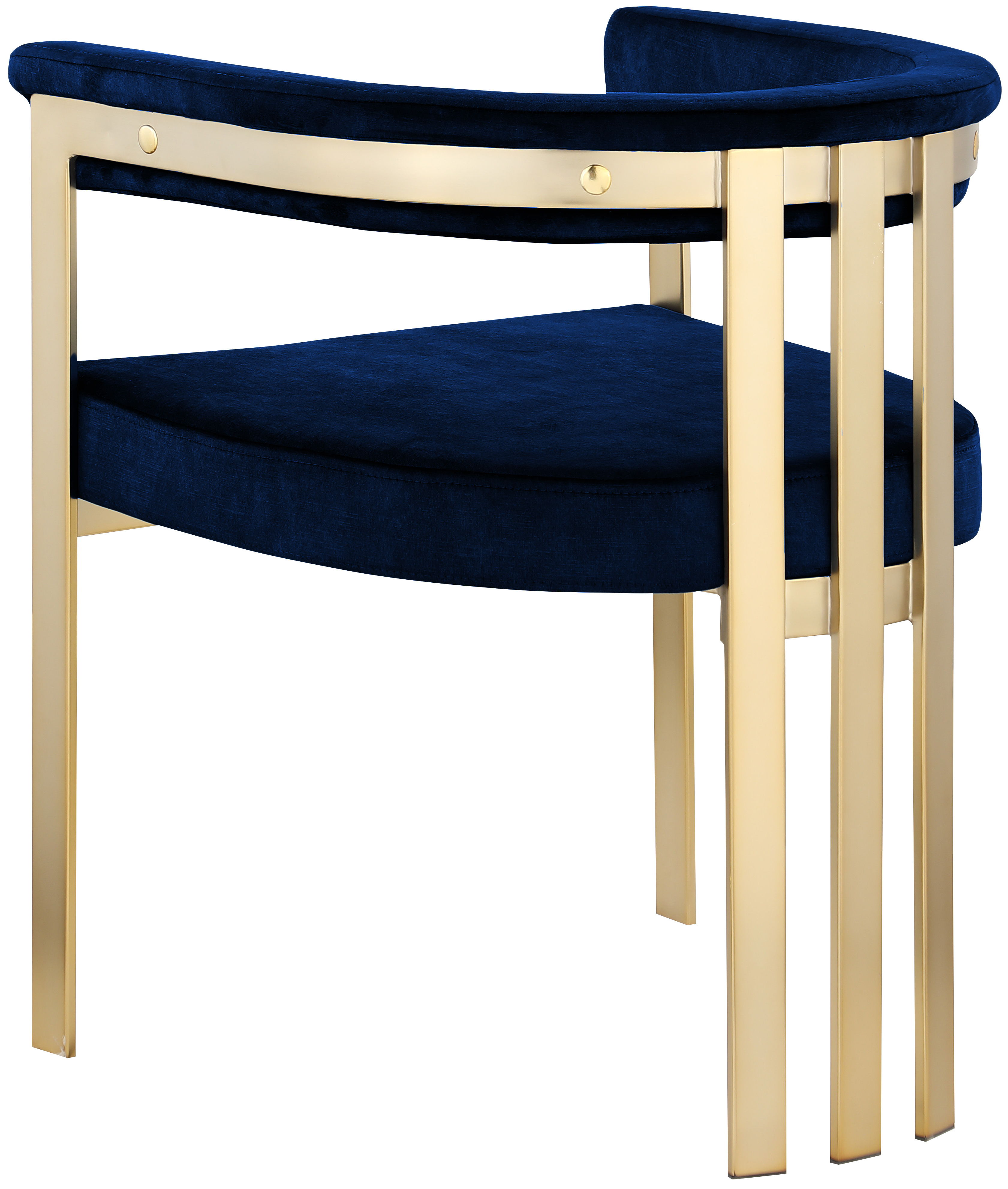 Marcello - Dining Chair With Brushed Gold Iron Frame (Set of 2) - Navy
