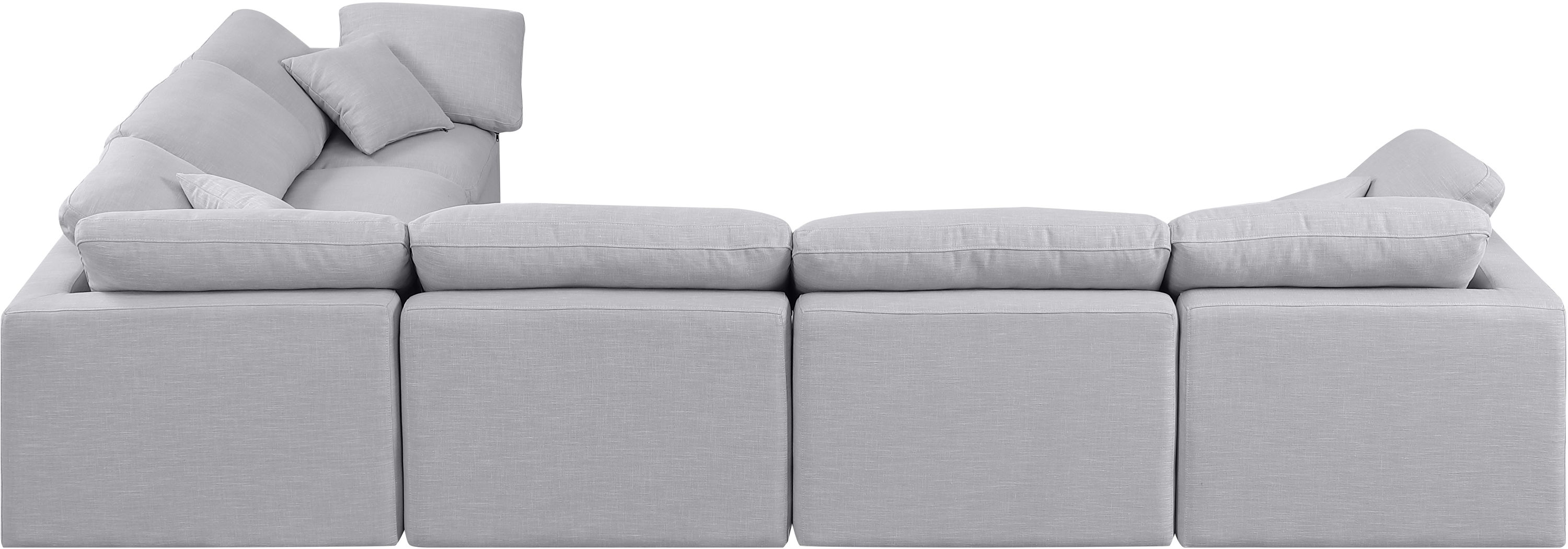 Indulge - Linen 6 Piece Modular Corner Sectional - Gray