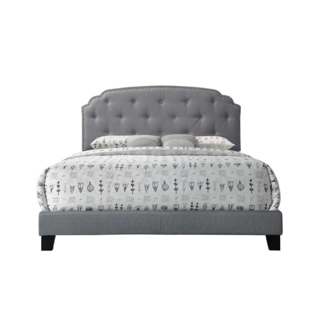 Tradilla - Queen Bed - Gray Fabric, dark gray, view 2